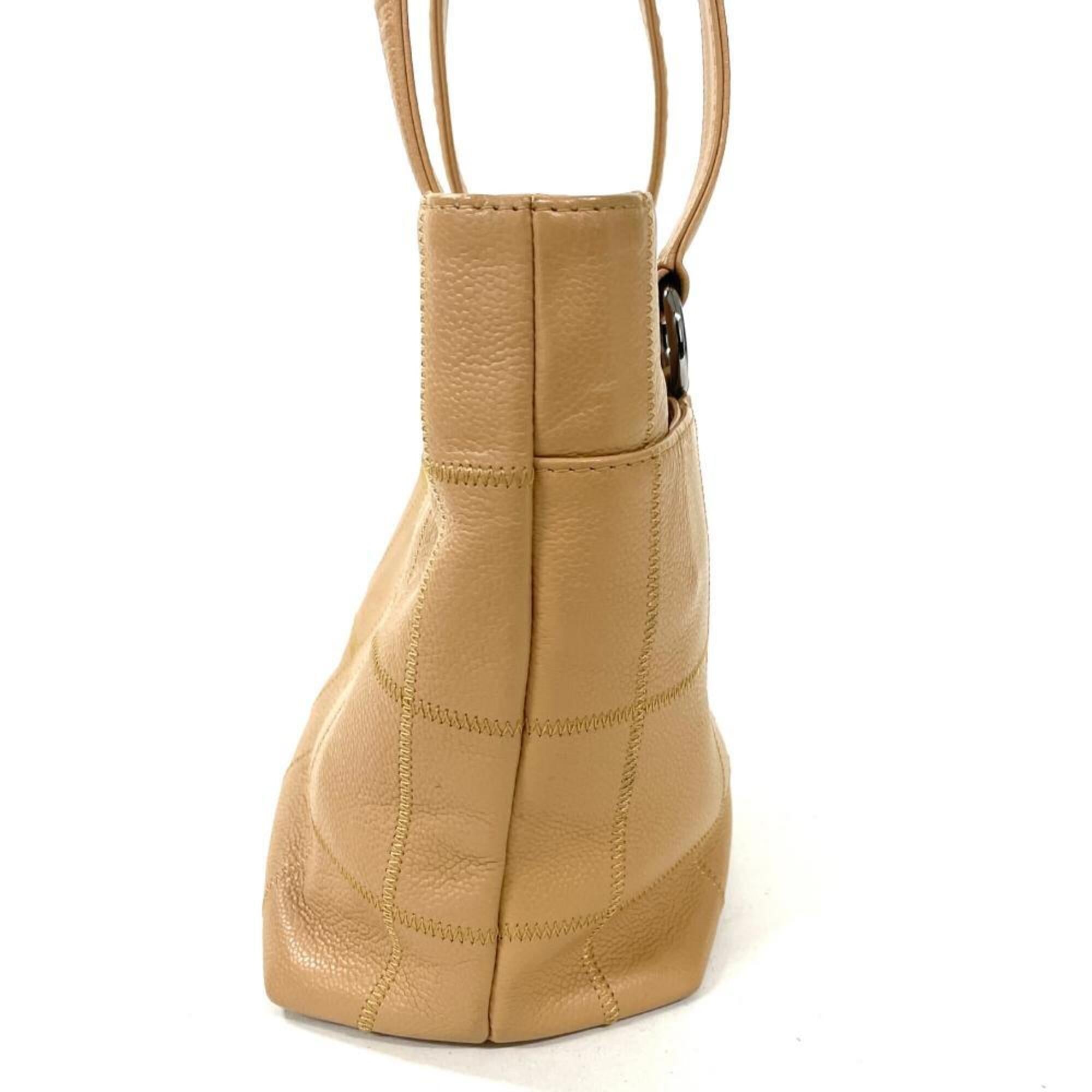 Chanel Wild Stitch Beige Grained Calfskin Tote Bag (Pre-Owned)
