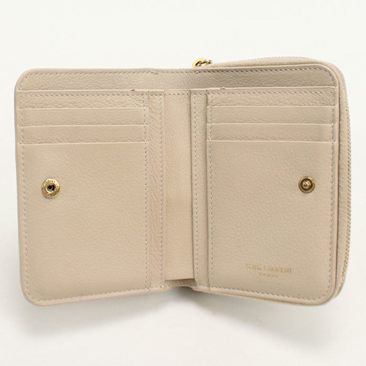 Saint Laurent Beige Leather Wallet (Bi-Fold) (Pre-Owned)