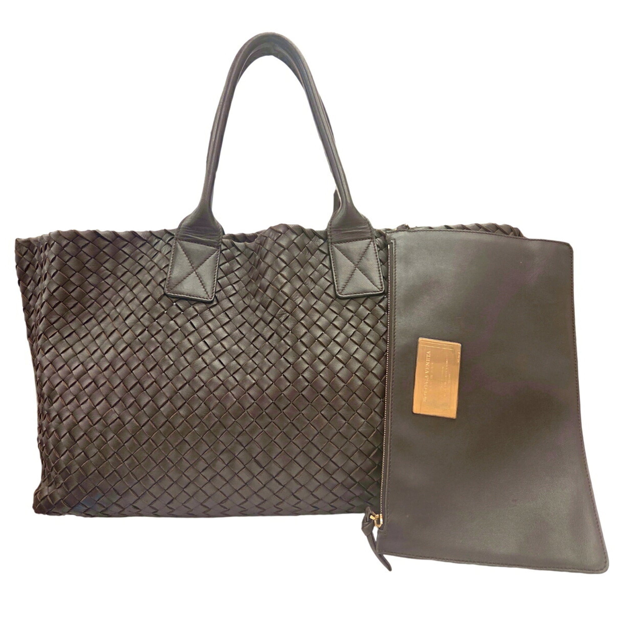 Bottega Veneta Brown Leather Pouch Tote Bag (Pre-Owned)