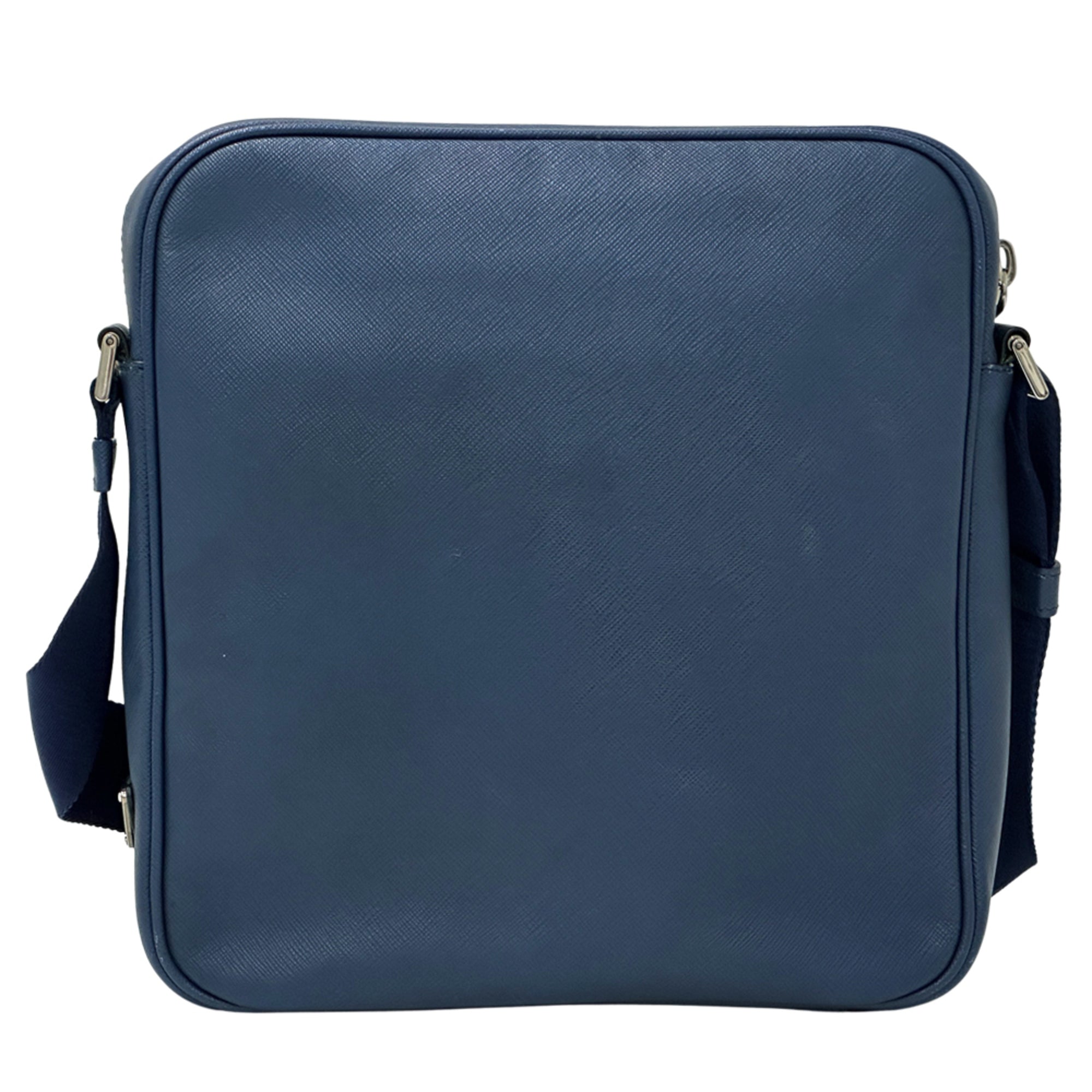 Prada Blue Saffiano Handbag Shoulder Bag (Pre-Owned)
