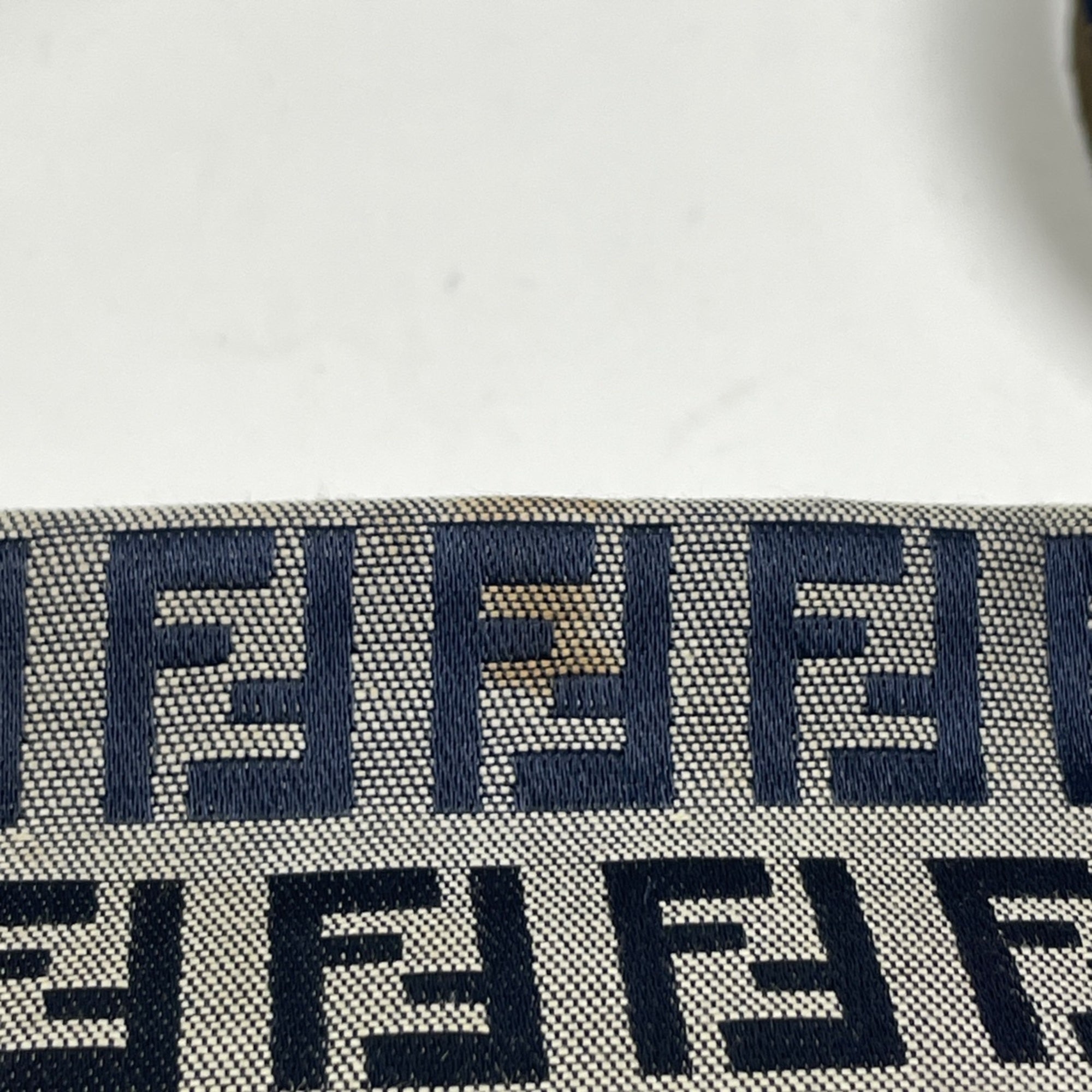 Fendi Navy Zucchino Shoulder Bag (Pre-Owned)