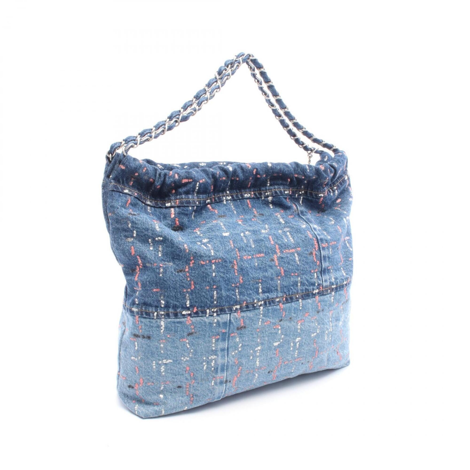 Chanel Blue Denim Handbag Shoulder Bag (Pre-Owned)