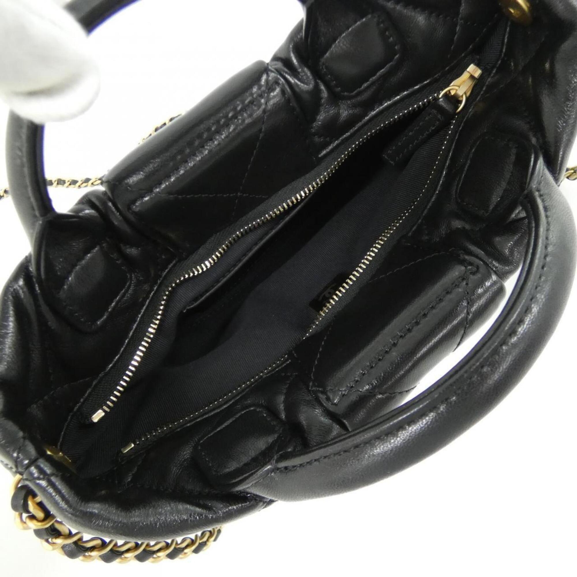Chanel Black Leather Handbag (Pre-Owned)