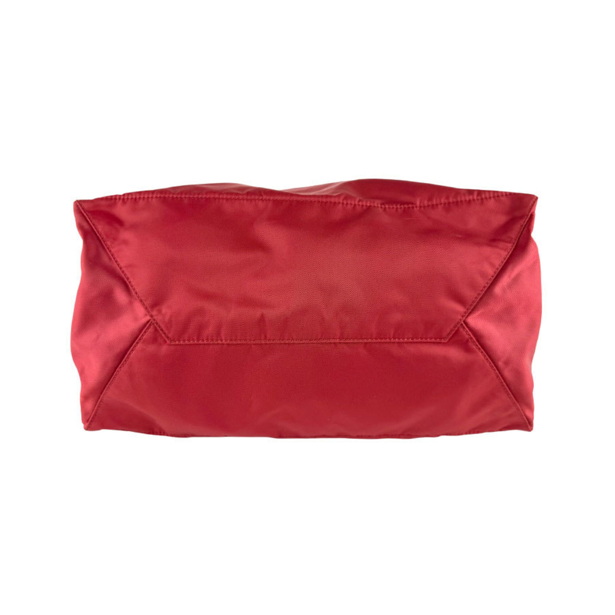 Prada Red Color Nylon Handbag Shoulder Bag (Pre-Owned)