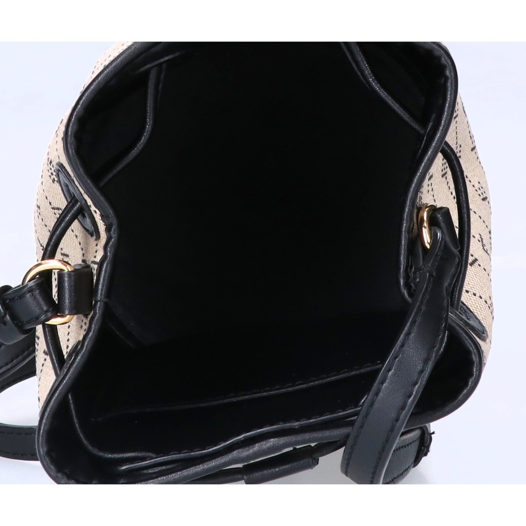 Stella Mccartney Beige Black Canvas Shoulder Bag (Pre-Owned)