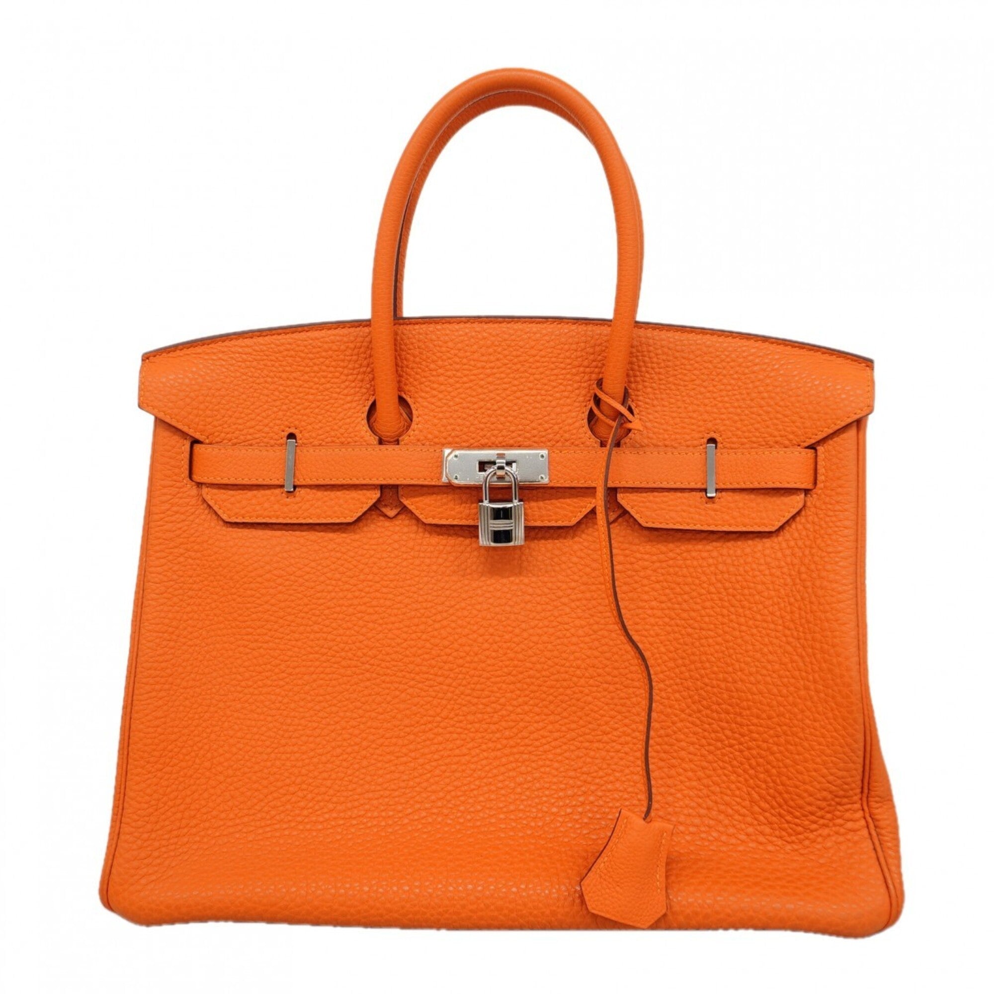 Hermes Orange Fjord Leather Handbag (Pre-Owned)