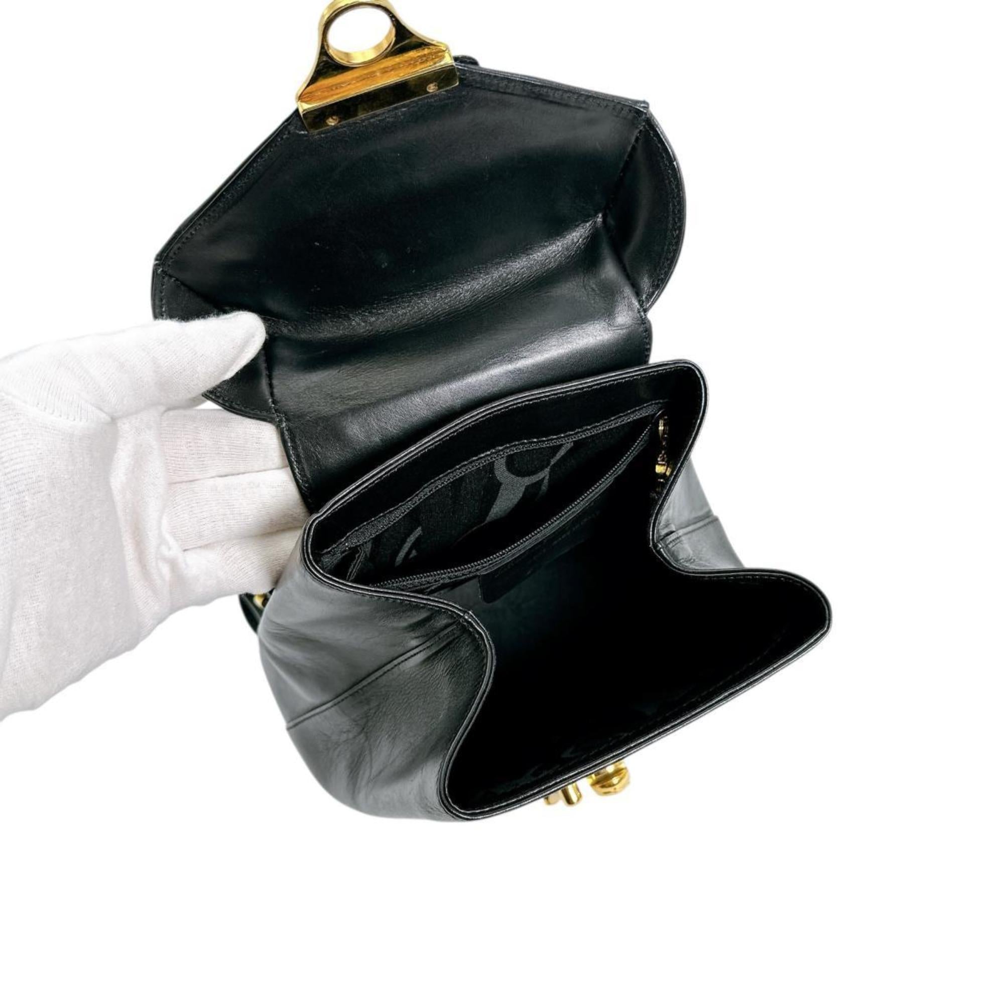 Salvatore Ferragamo Black Leather Backpack (Pre-Owned)