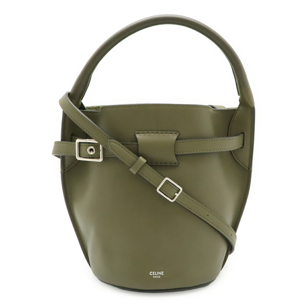 Celine Green Khaki Leather Handbag Shoulder Bag (Pre-Owned)
