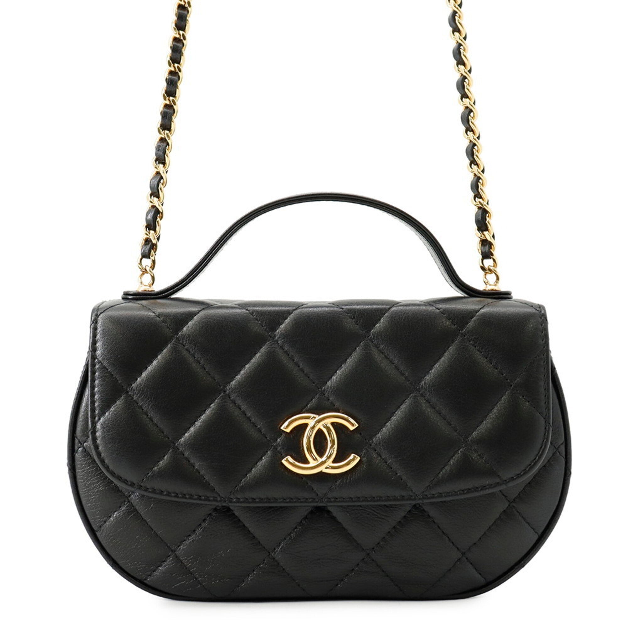 Chanel Black Leather Shoulder Bag (Pre-Owned)