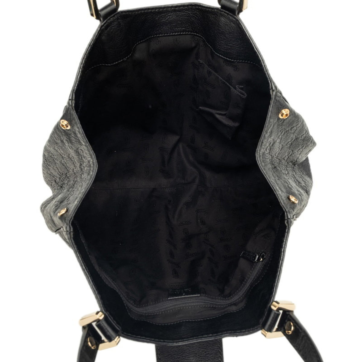 Gucci Guccissima Black Leather Handbag Tote Bag (Pre-Owned)