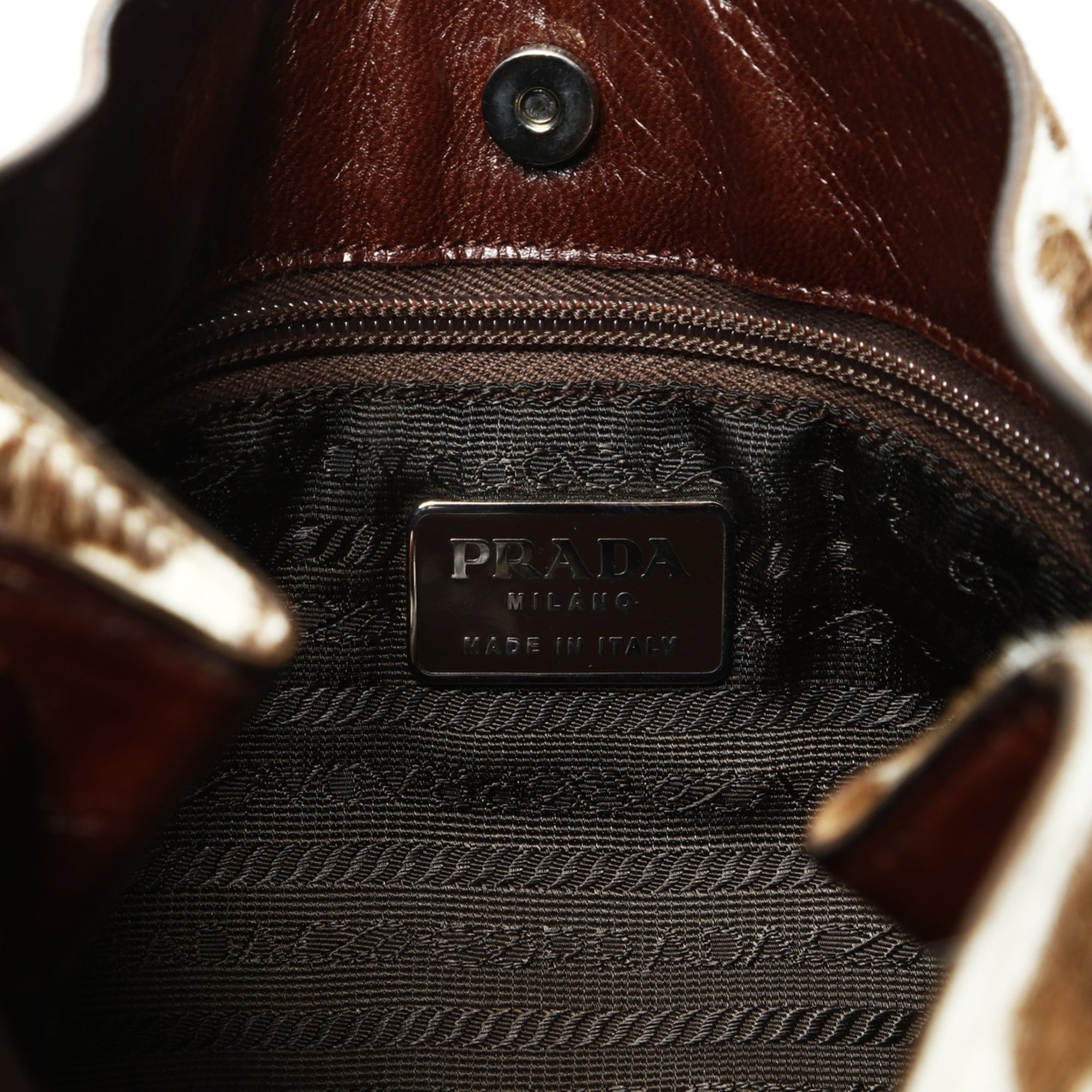 Prada Brown Leather Shoulder Bag (Pre-Owned)