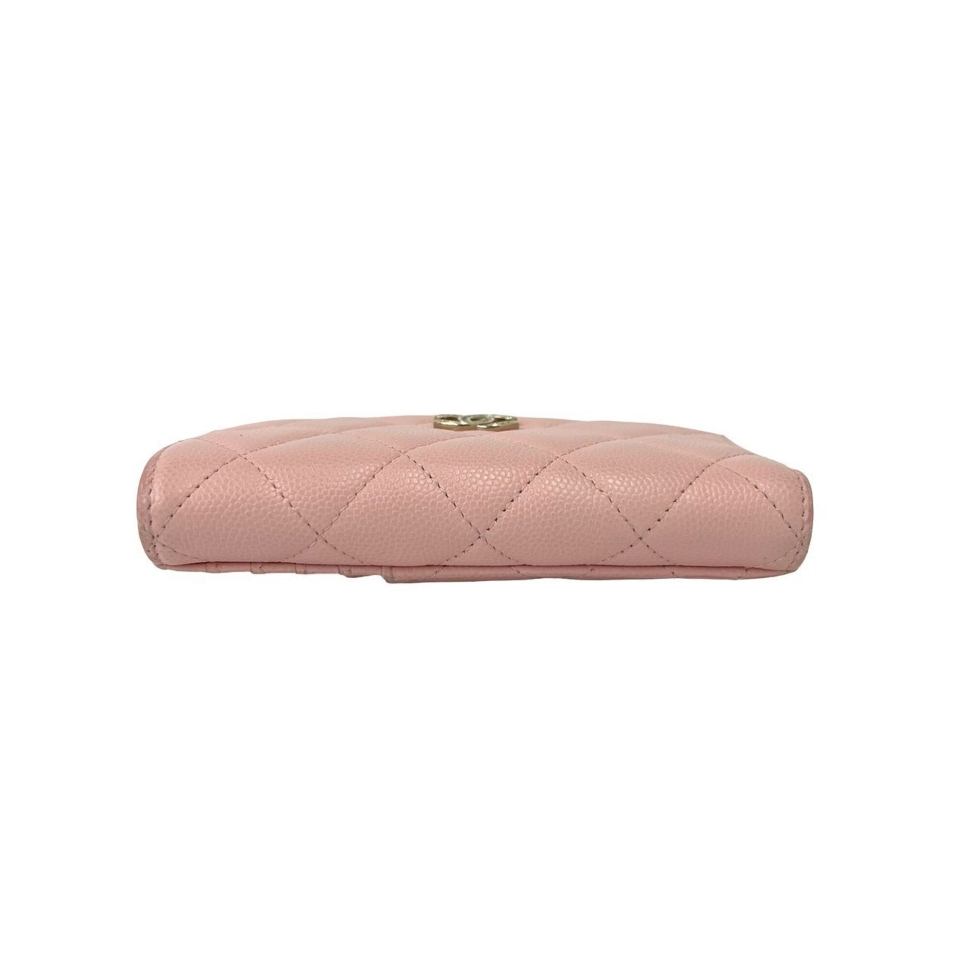 Chanel Pink Grained Calfskin Coin Purse/Coin Case (Pre-Owned)