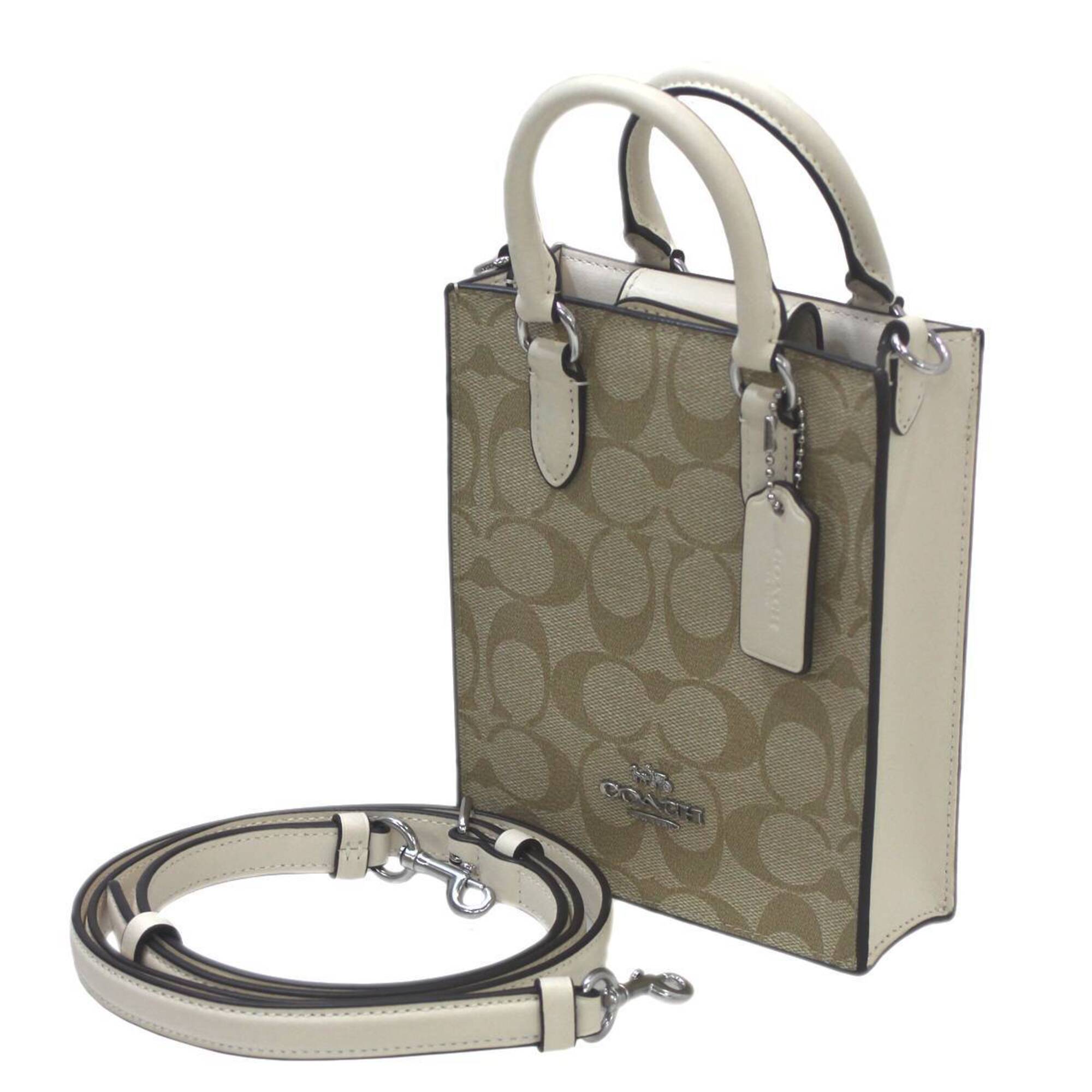 Coach Beige Handbag Shoulder Bag Tote Bag (Pre-Owned)