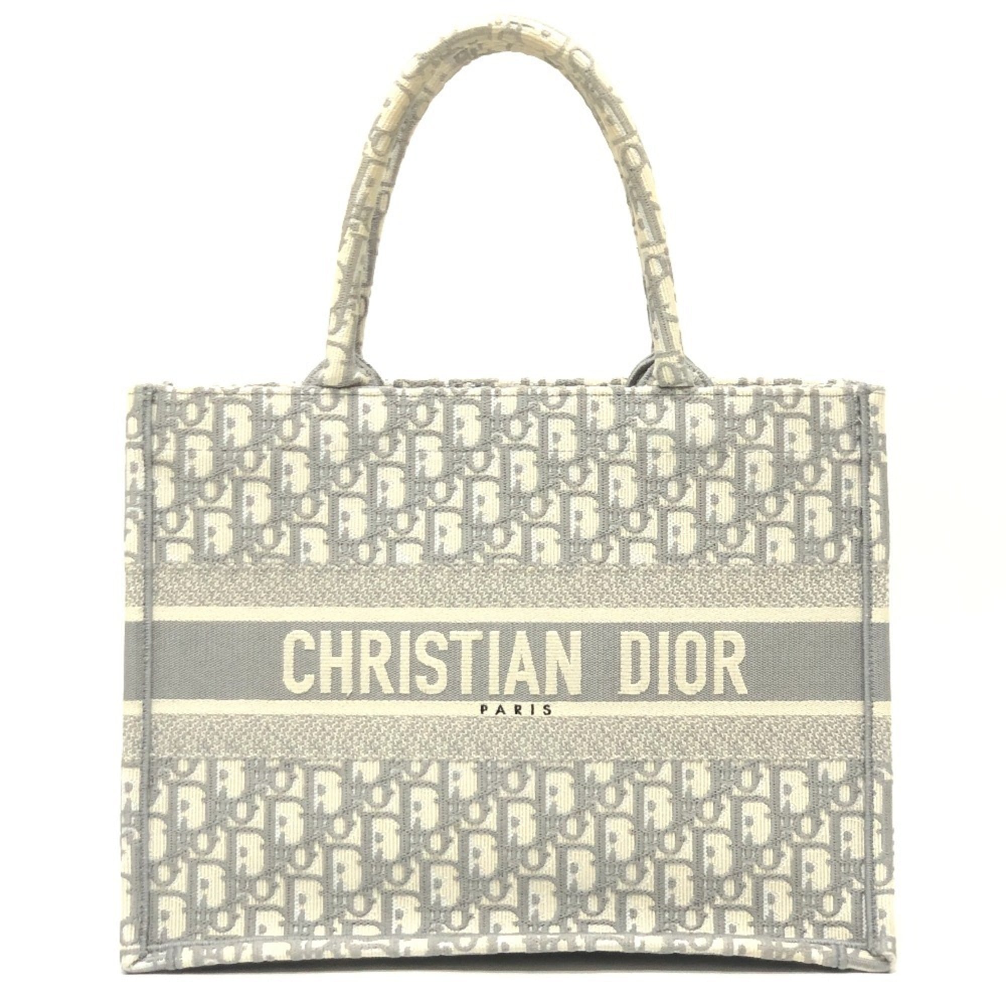 Christian Dior Gray Yellow Canvas Handbag Tote Bag (Pre-Owned)