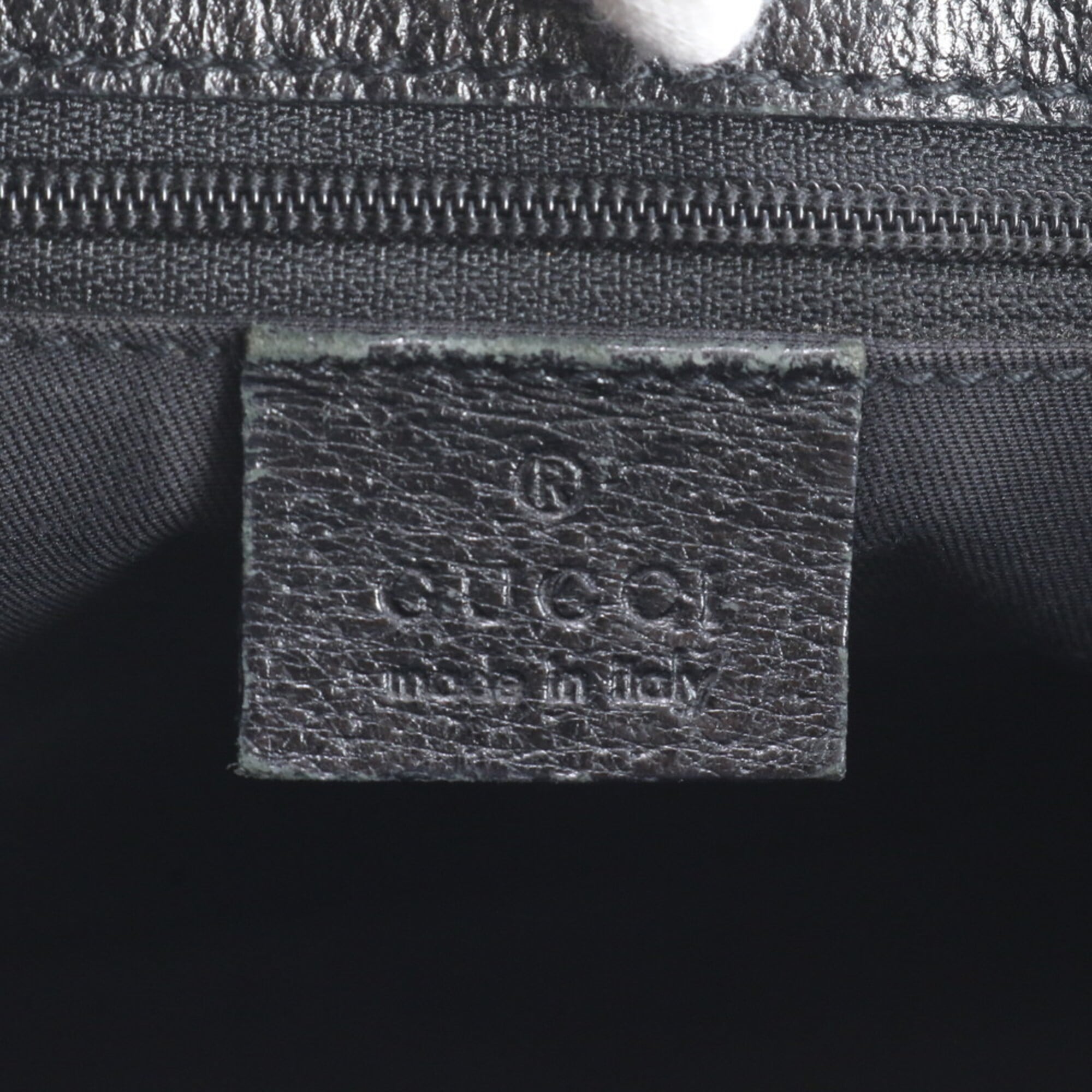 Gucci Black Leather Canvas Handbag Shoulder Bag Tote Bag (Pre-Owned)
