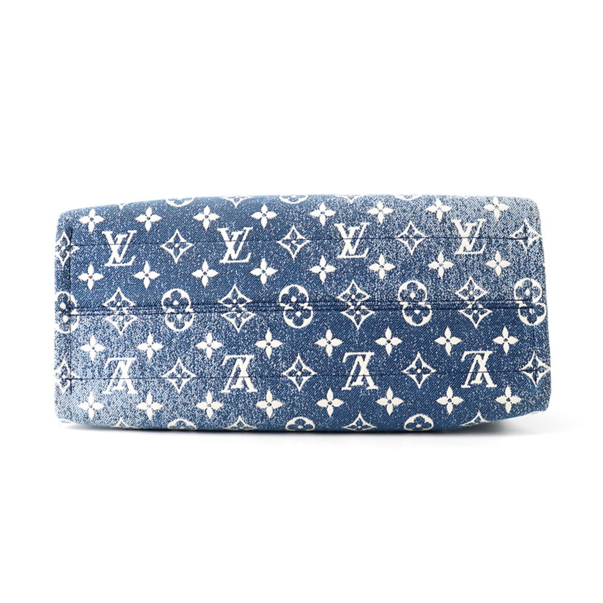 Louis Vuitton Blue Monogram Handbag Tote Bag (Pre-Owned)