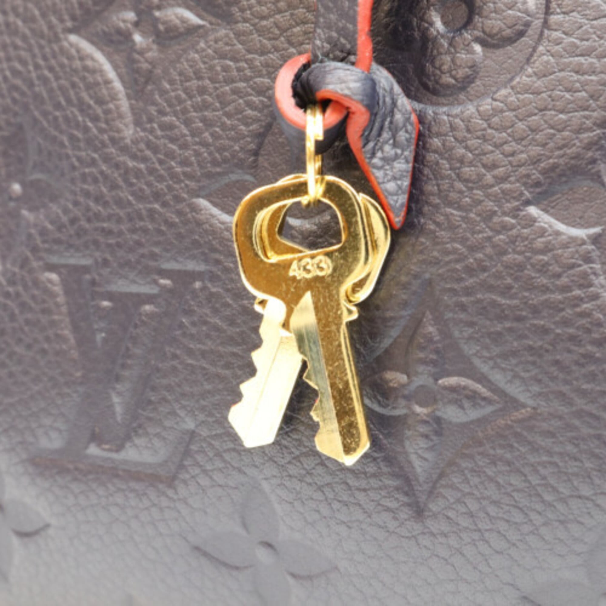 Louis Vuitton Navy Red Color Monogram Empreinte Shoulder Bag (Pre-Owned)