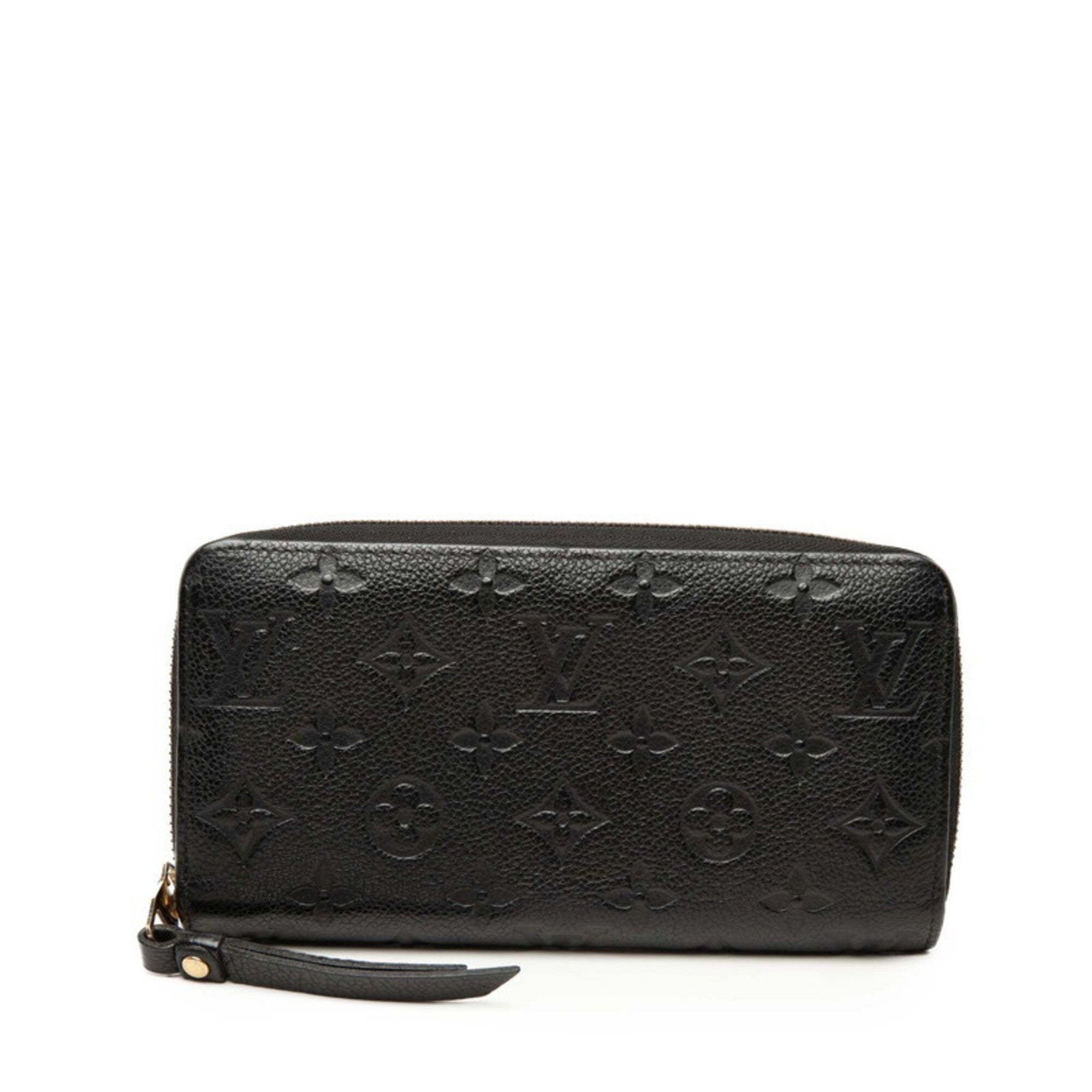 Louis Vuitton Black Noir Leather Long Wallet (Bi-Fold) (Pre-Owned)