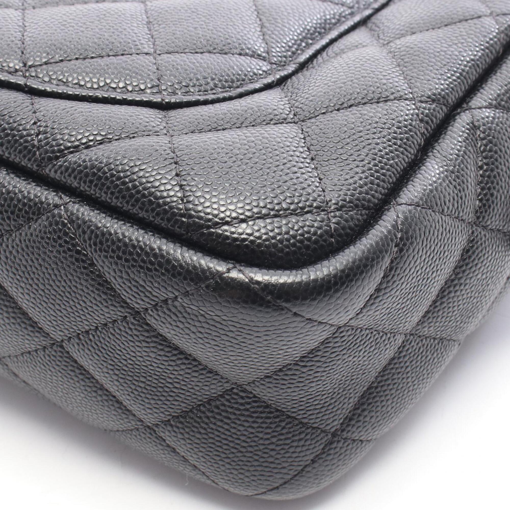 Chanel Black Grained Calfskin Handbag Shoulder Bag (Pre-Owned)