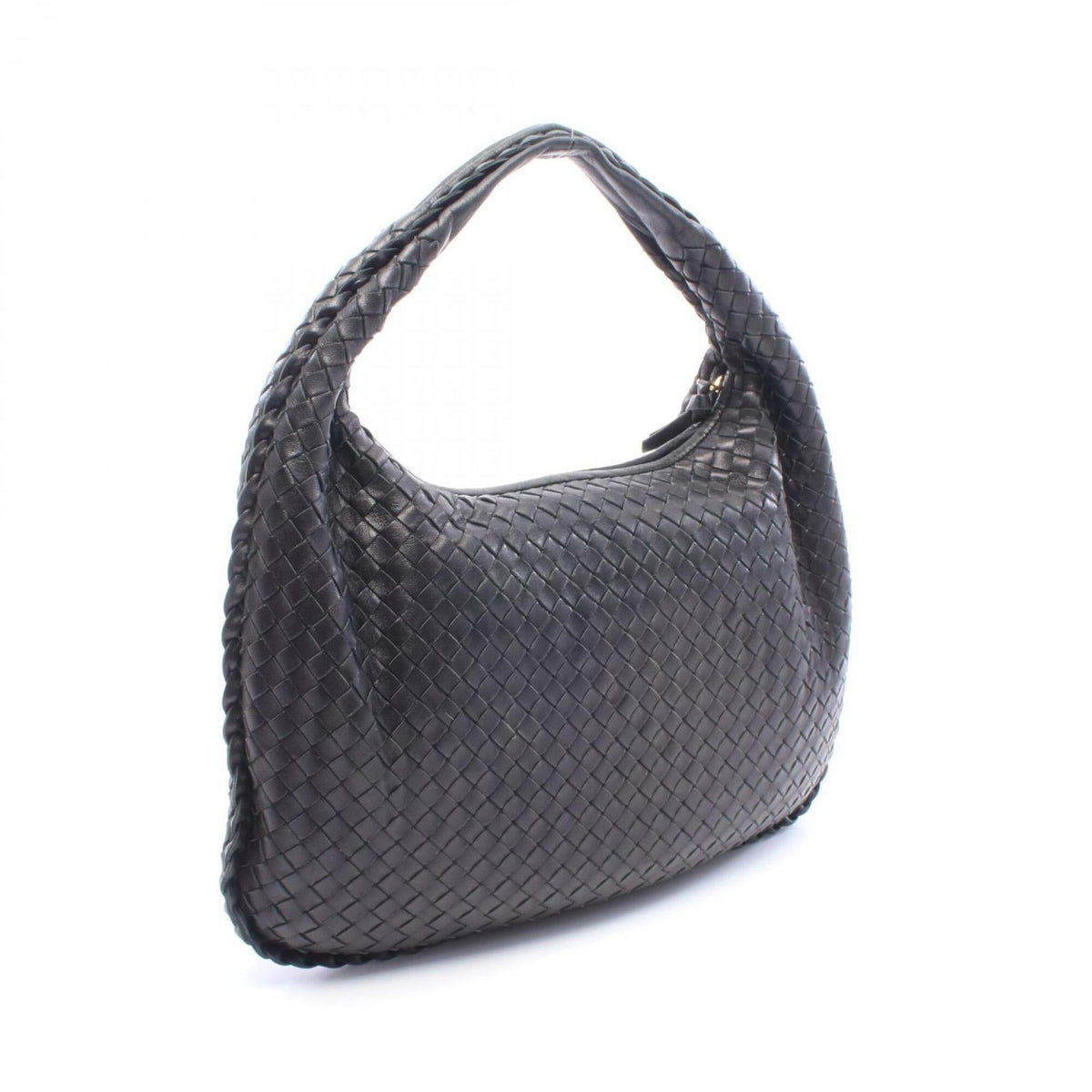 Bottega Veneta Black Intrecciato Handbag Shoulder Bag (Pre-Owned)