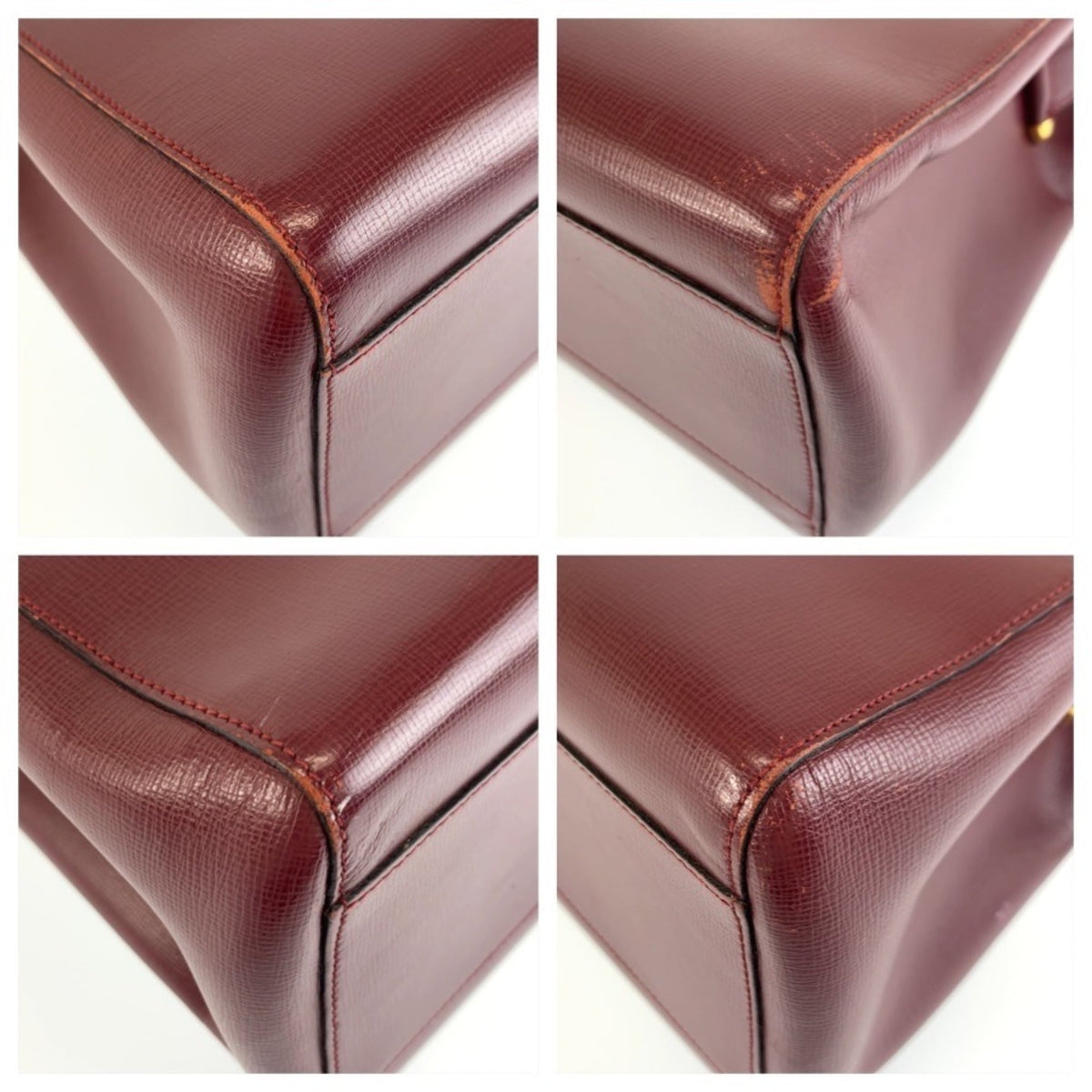 Cartier Bordeaux Wine Red Leather Shoulder Bag (Pre-Owned)