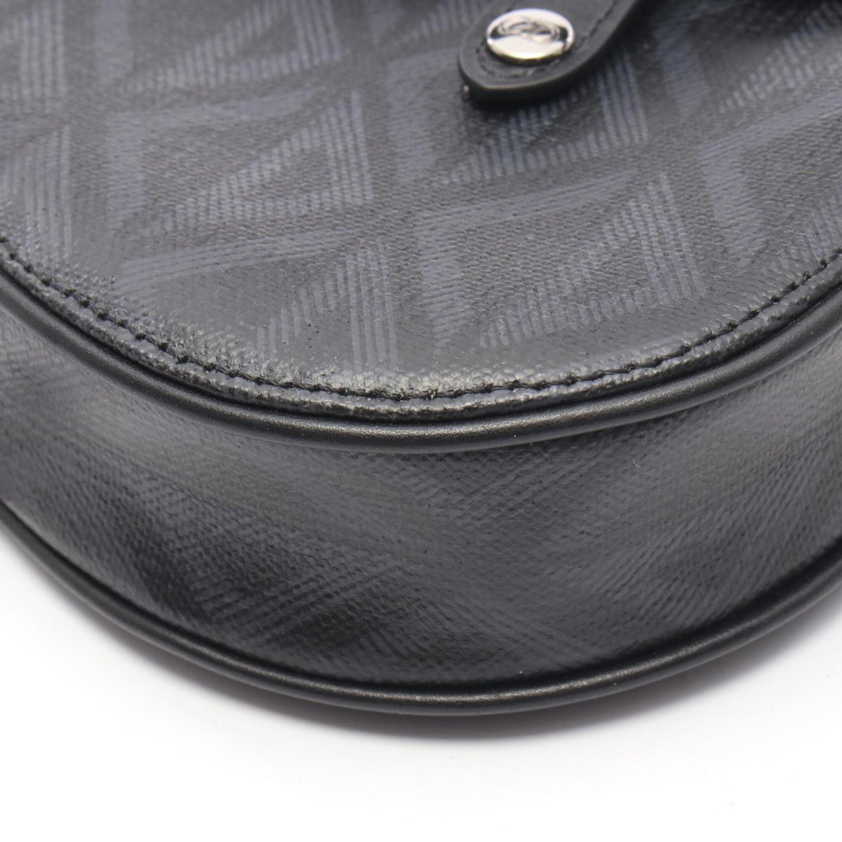 Christian Dior Black Gray Coated Canvas Pvc Leather Fanny Pack Handbag Saddle Bag (Pre-Owned)