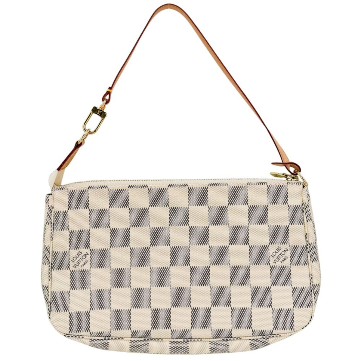 Louis Vuitton White Damier Azur Handbag Pochette Pouch (Pre-Owned)