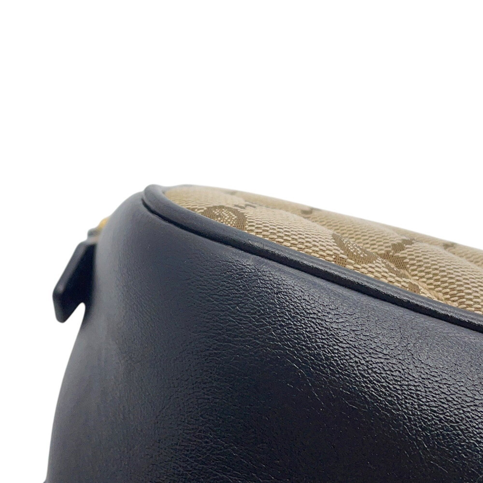 Gucci Beige Black Gg Canvas Handbag Shoulder Bag (Pre-Owned)
