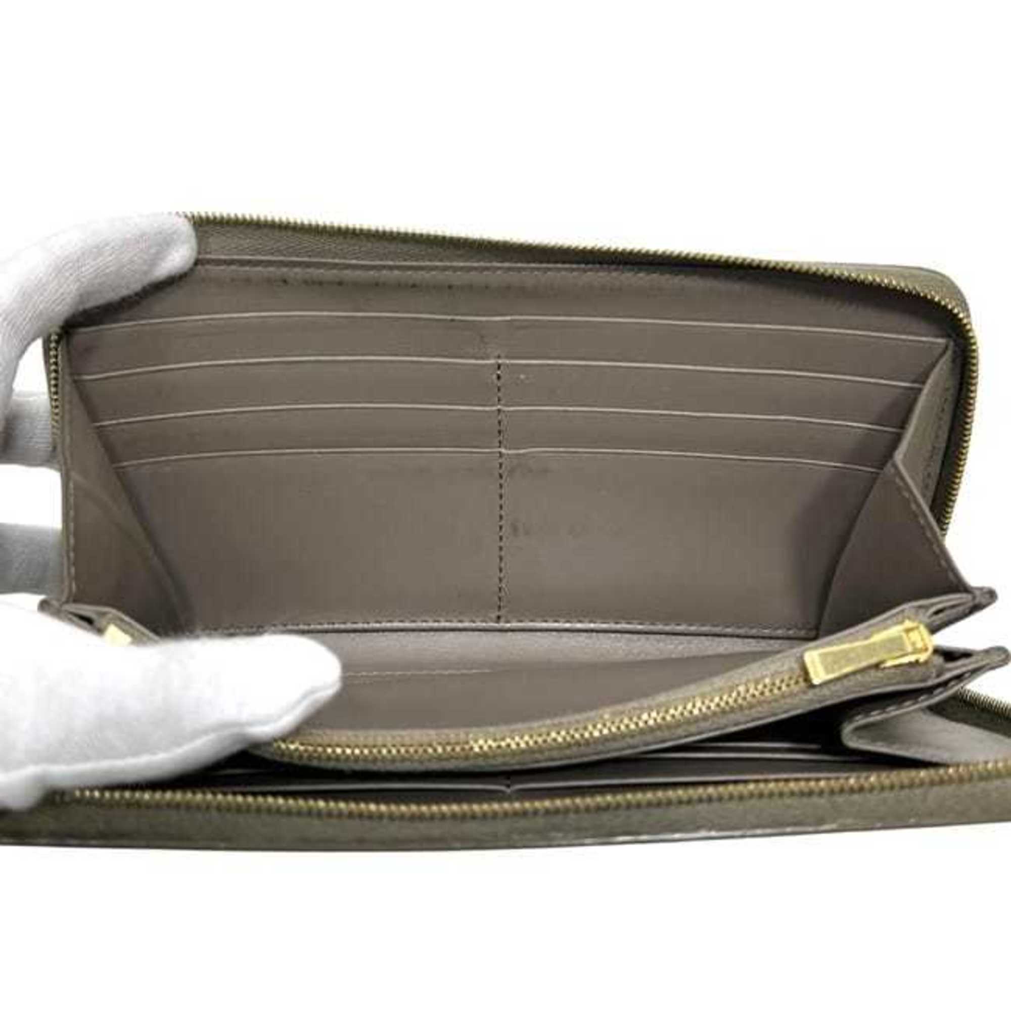 Celine Gray Leather Long Wallet (Bi-Fold) (Pre-Owned)