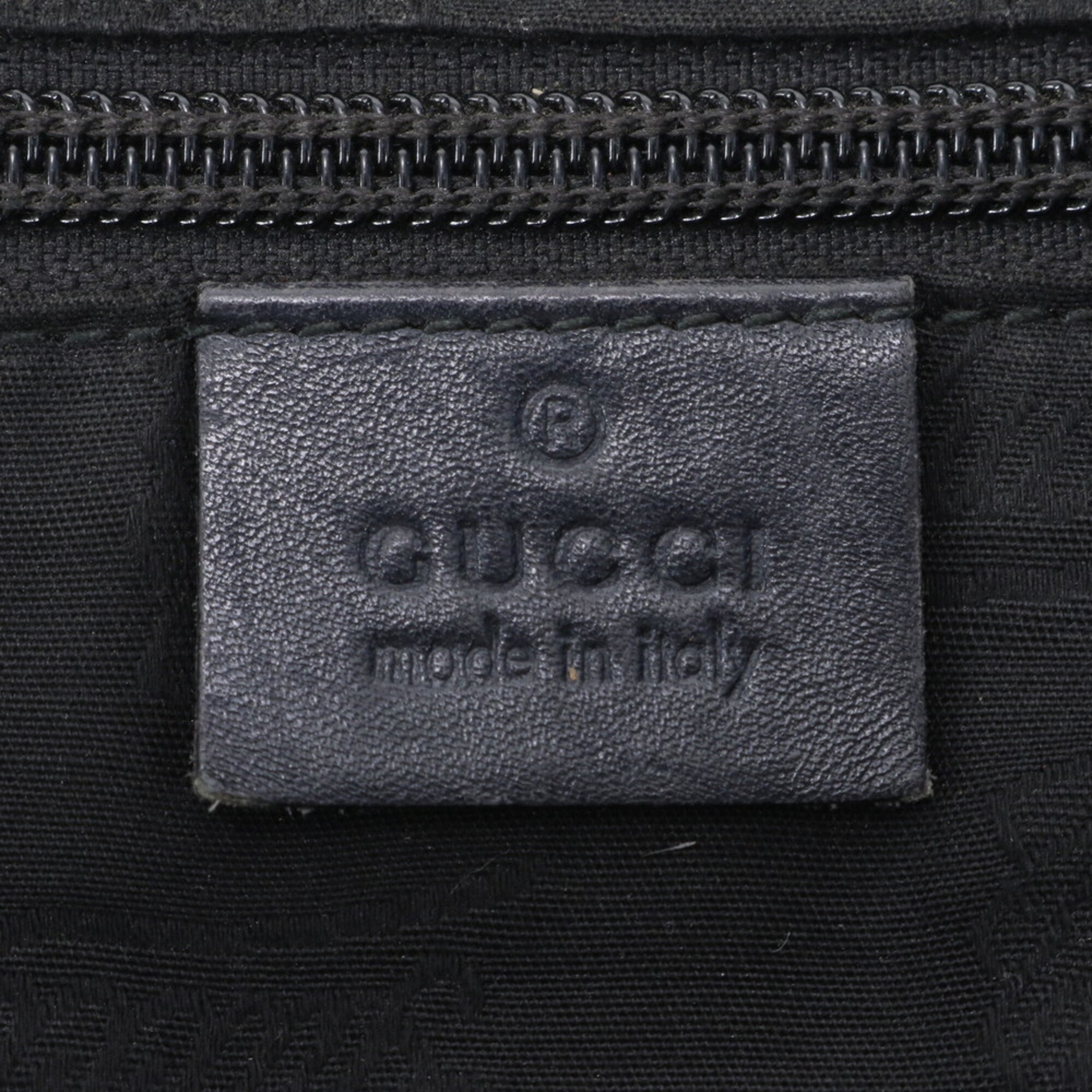 Gucci Navy Leather Coated Canvas Briefcase Tote Bag (Pre-Owned)
