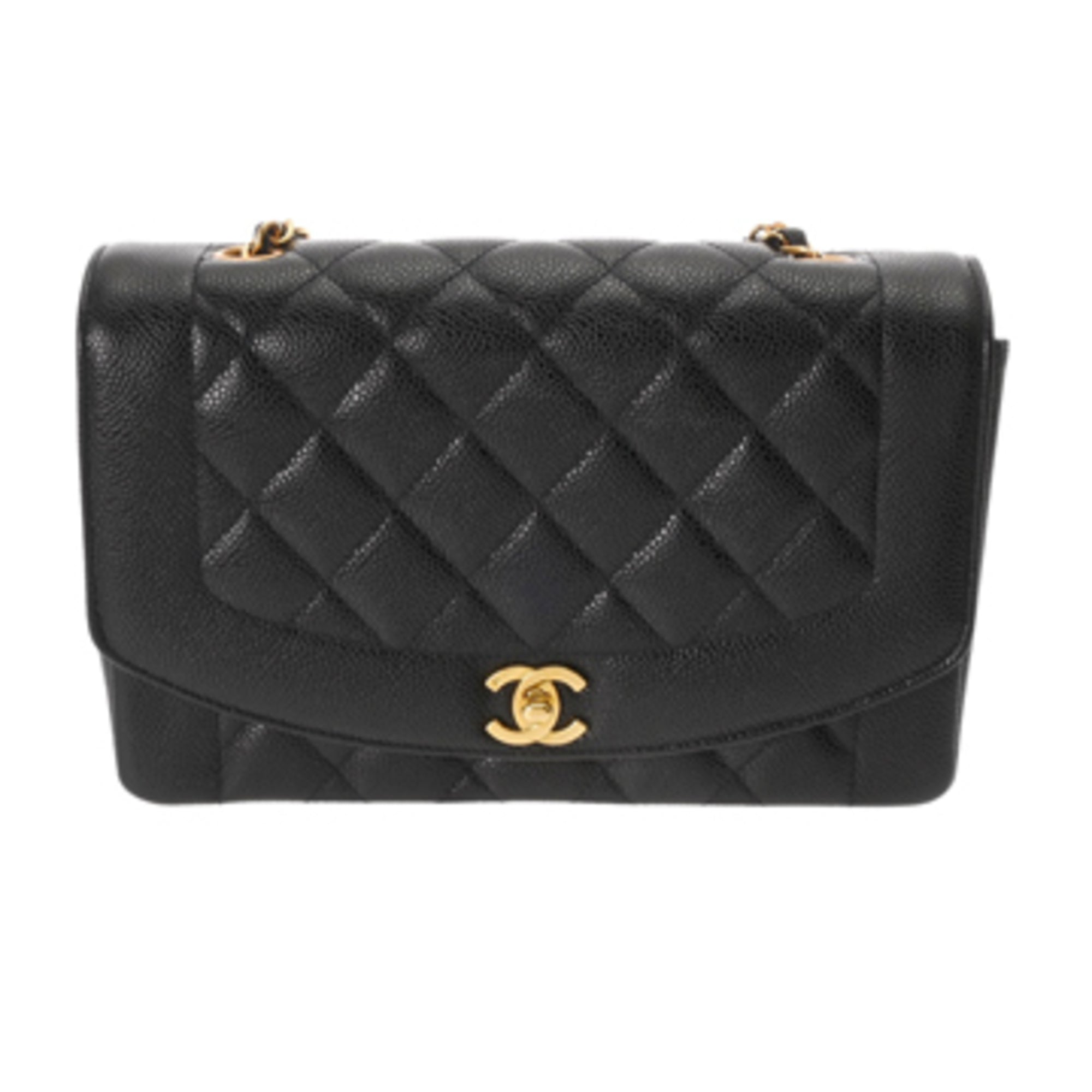 Chanel Black Grained Calfskin Shoulder Bag (Pre-Owned)