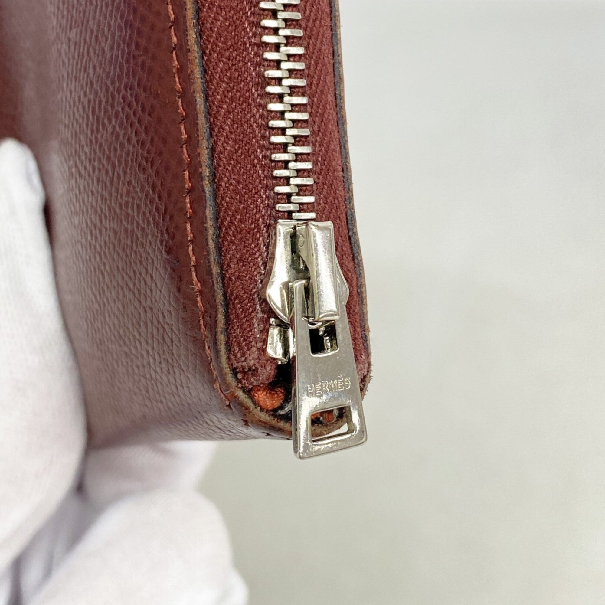 Hermes Rouge H Epsom Leather Long Wallet (Bi-Fold) (Pre-Owned)