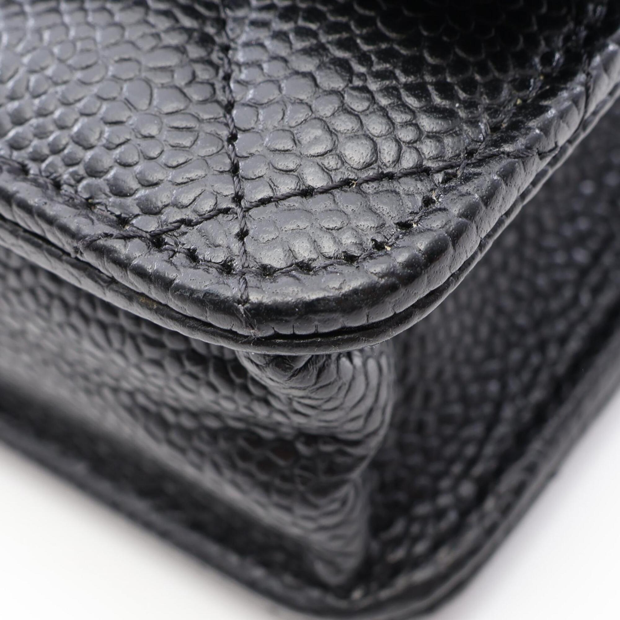 Chanel Black Grained Calfskin Handbag Shoulder Bag (Pre-Owned)