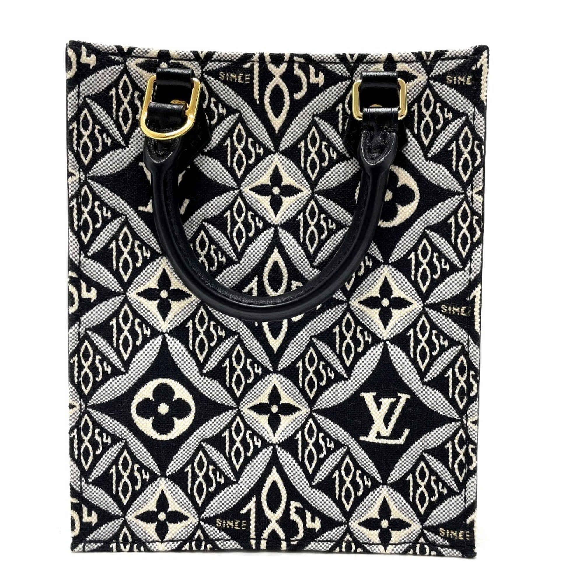Louis Vuitton Black Blue Jacquard Handbag (Pre-Owned)