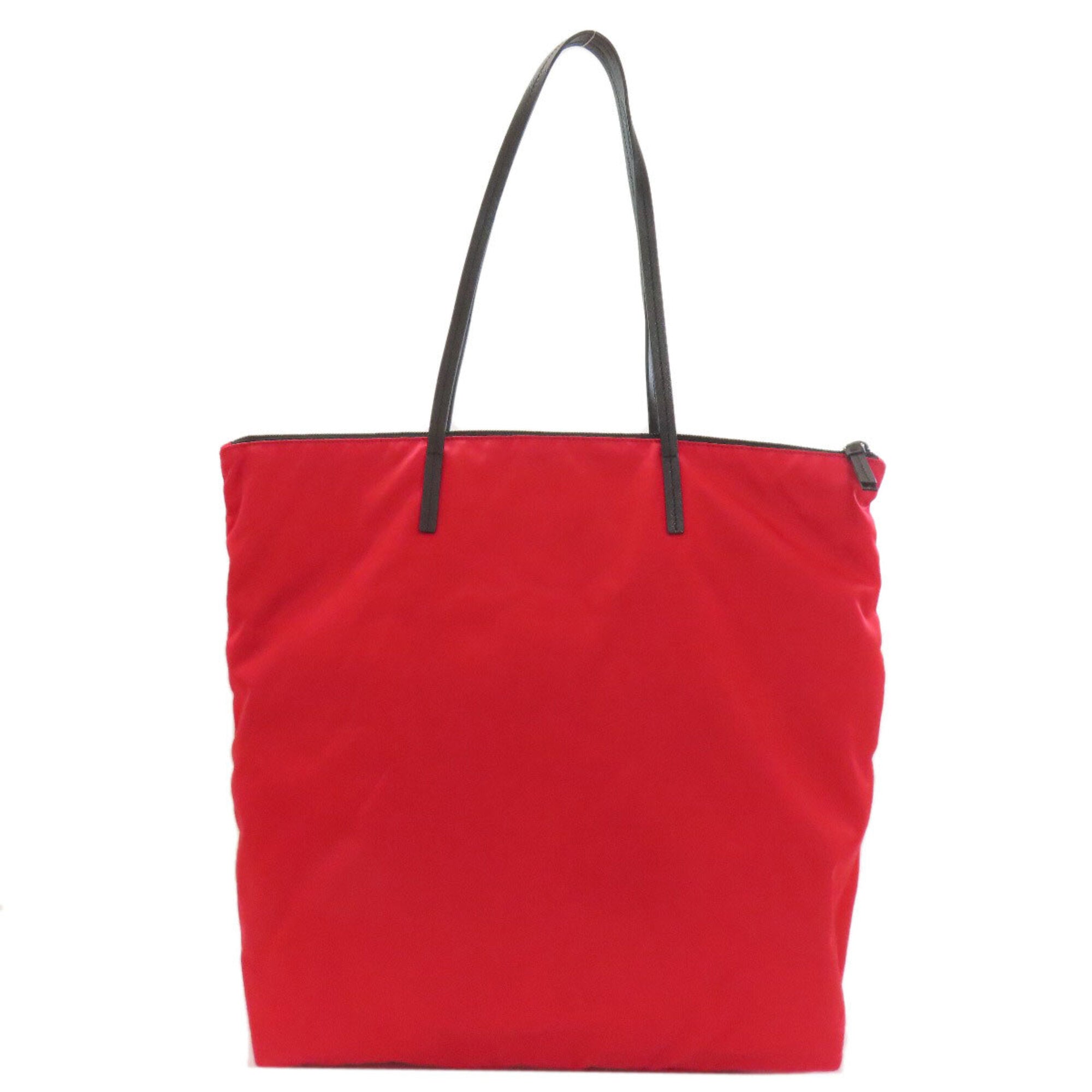 Prada Red Color Nylon Tote Bag (Pre-Owned)