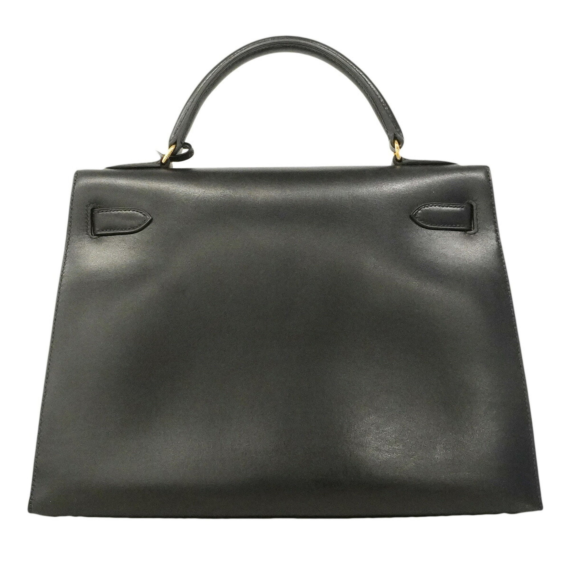 Hermes Black Box Calf Leather Handbag (Pre-Owned)