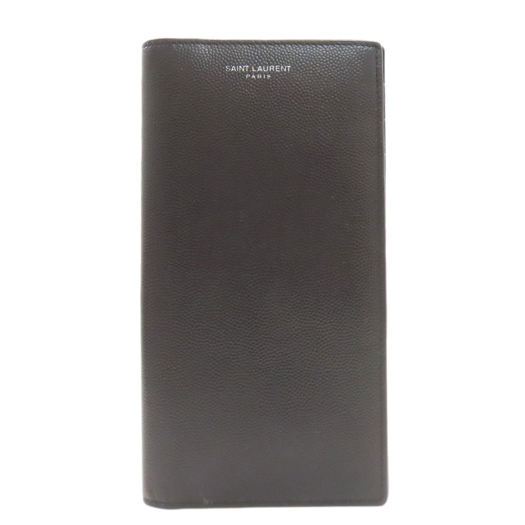 Yves Saint Laurent Black Leather Long Wallet (Bi-Fold) (Pre-Owned)