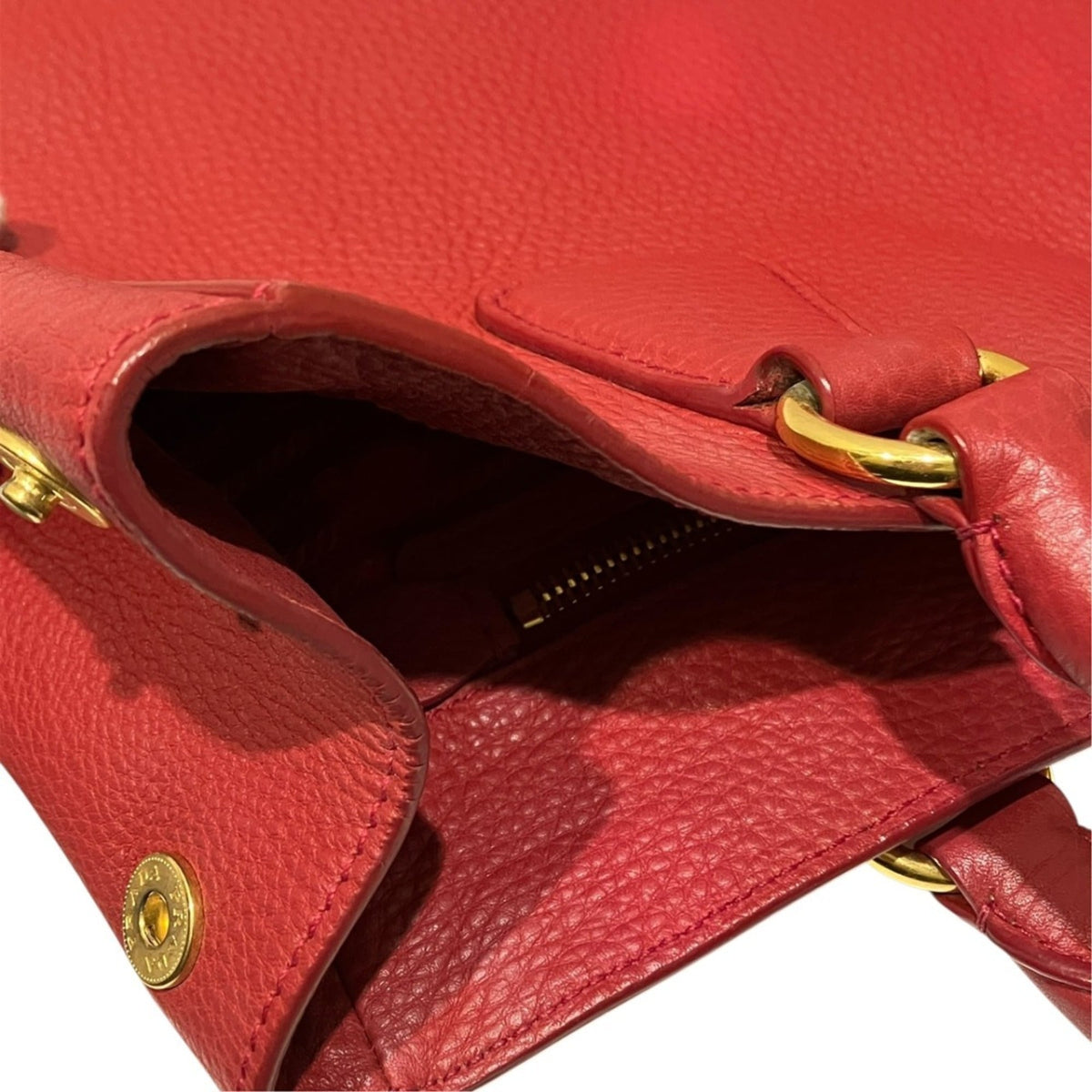 Prada Red Color Leather Tote Bag (Pre-Owned)
