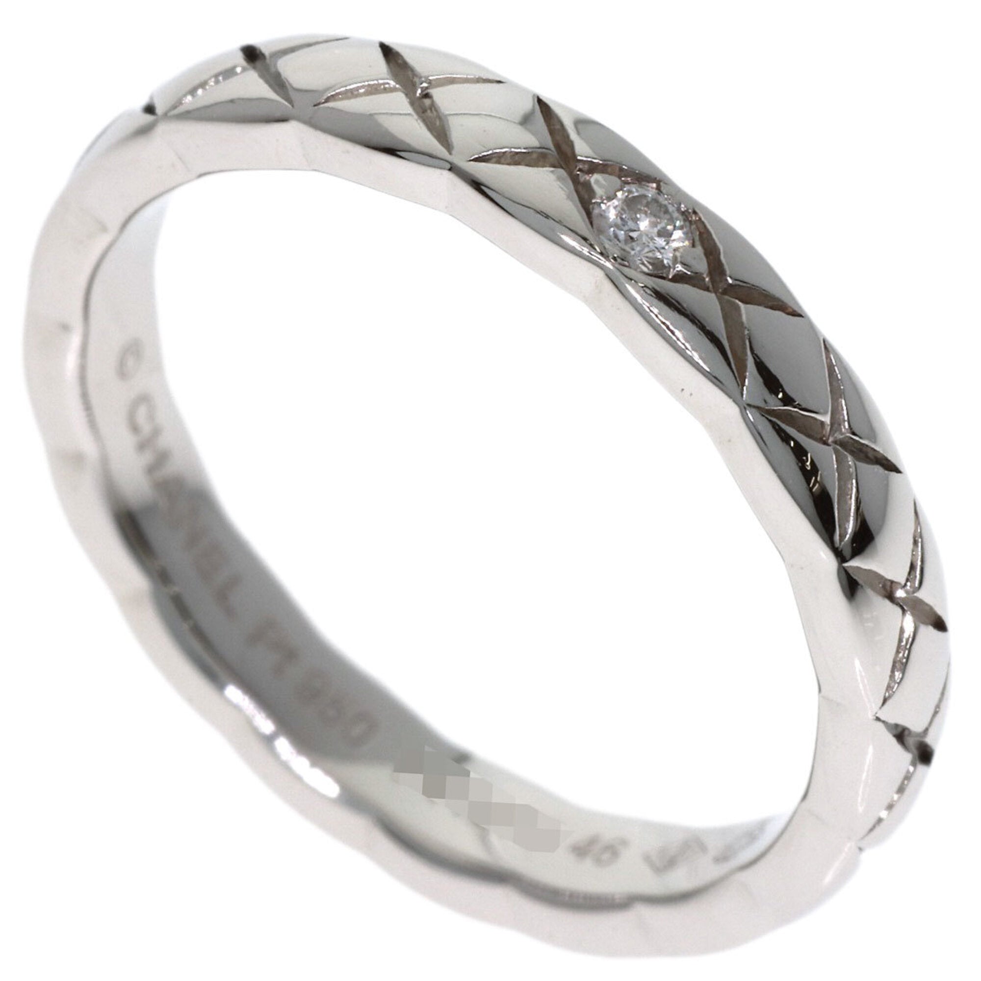 Chanel Platinum 950 Band Ring (Pre-Owned)