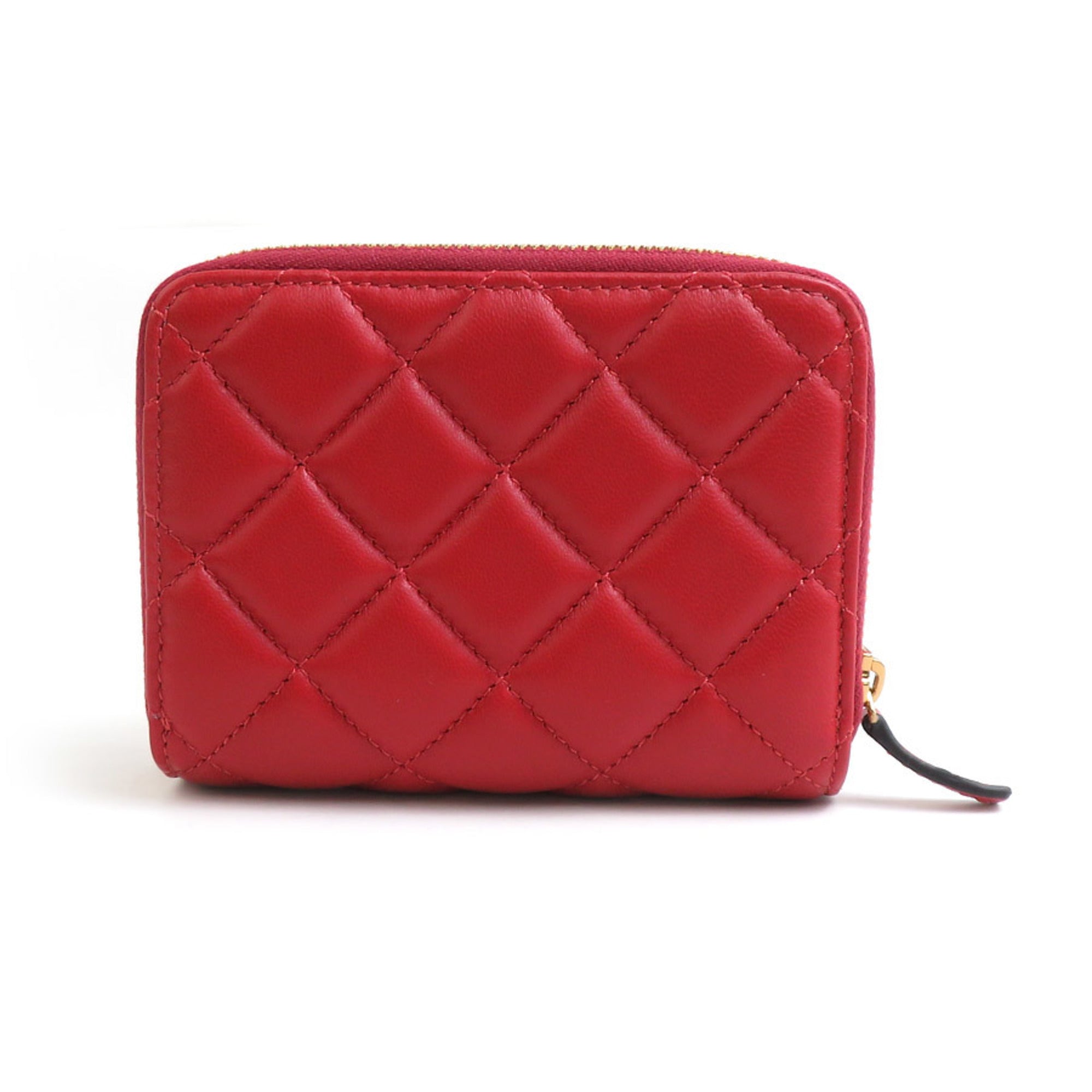 Versace Red Color Leather Wallet (Bi-Fold) (Pre-Owned)