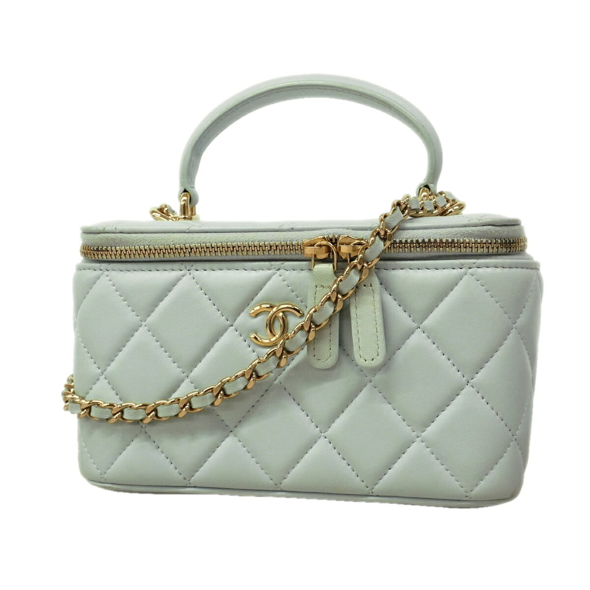 Chanel Sky Blue Leather Vanity Bag (Pre-Owned)