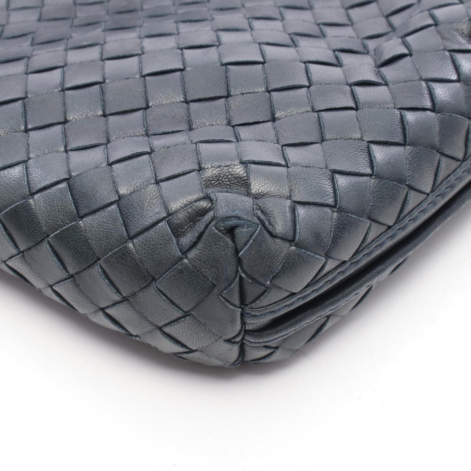 Bottega Veneta Navy Intrecciato Handbag Shoulder Bag (Pre-Owned)