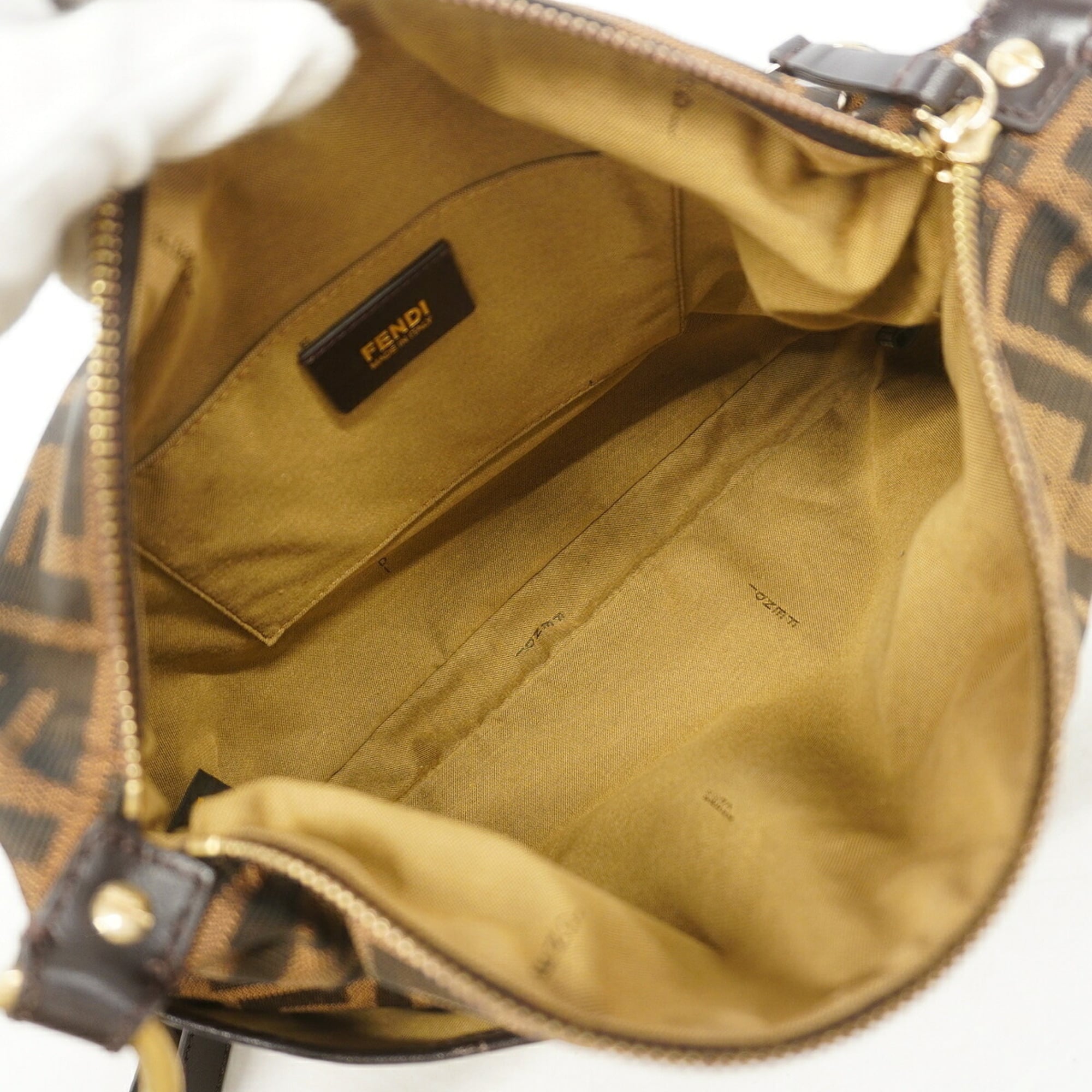 Fendi Brown Nylon Canvas Shoulder Bag (Pre-Owned)