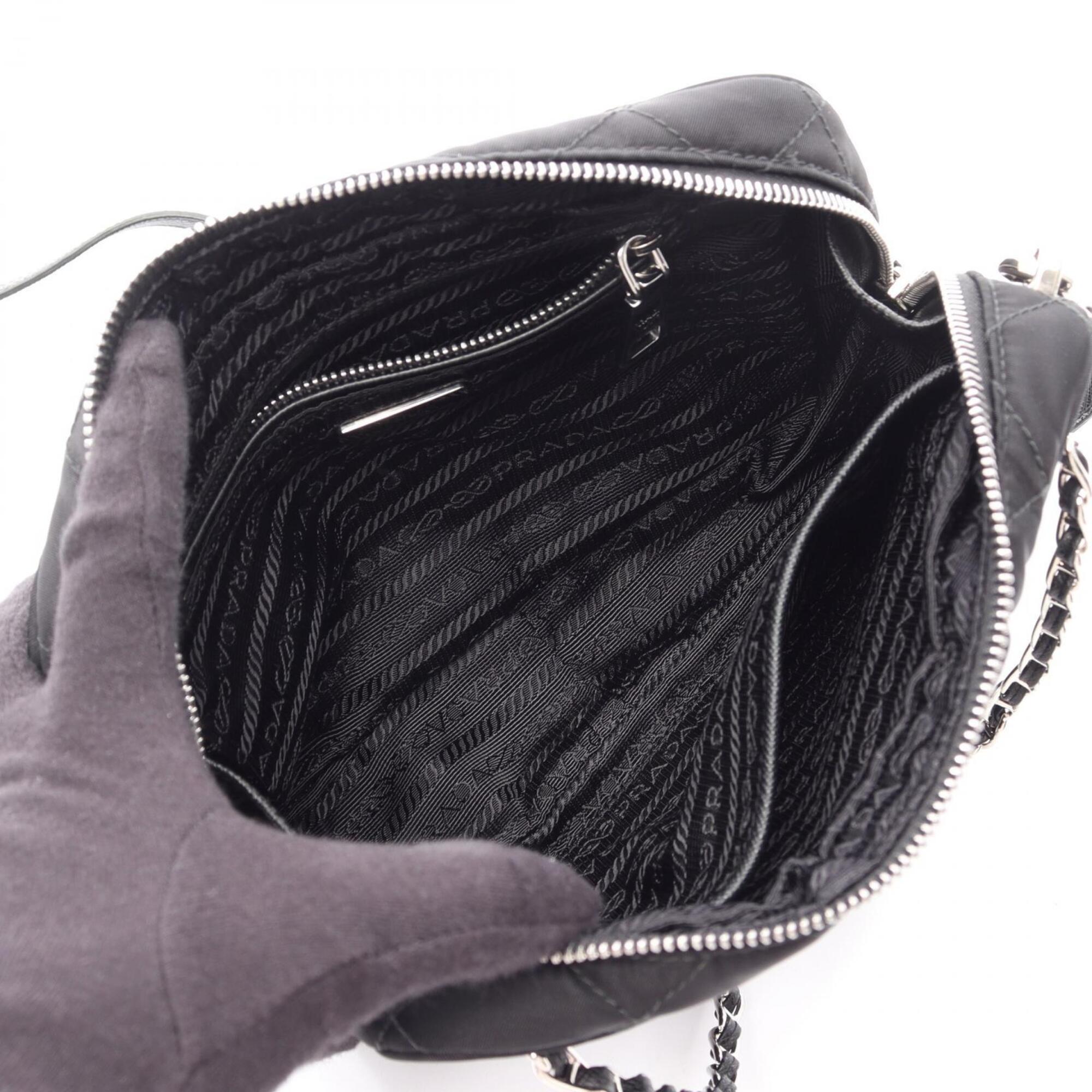Prada Black Nylon Saffiano Triangle Handbag (Pre-Owned)