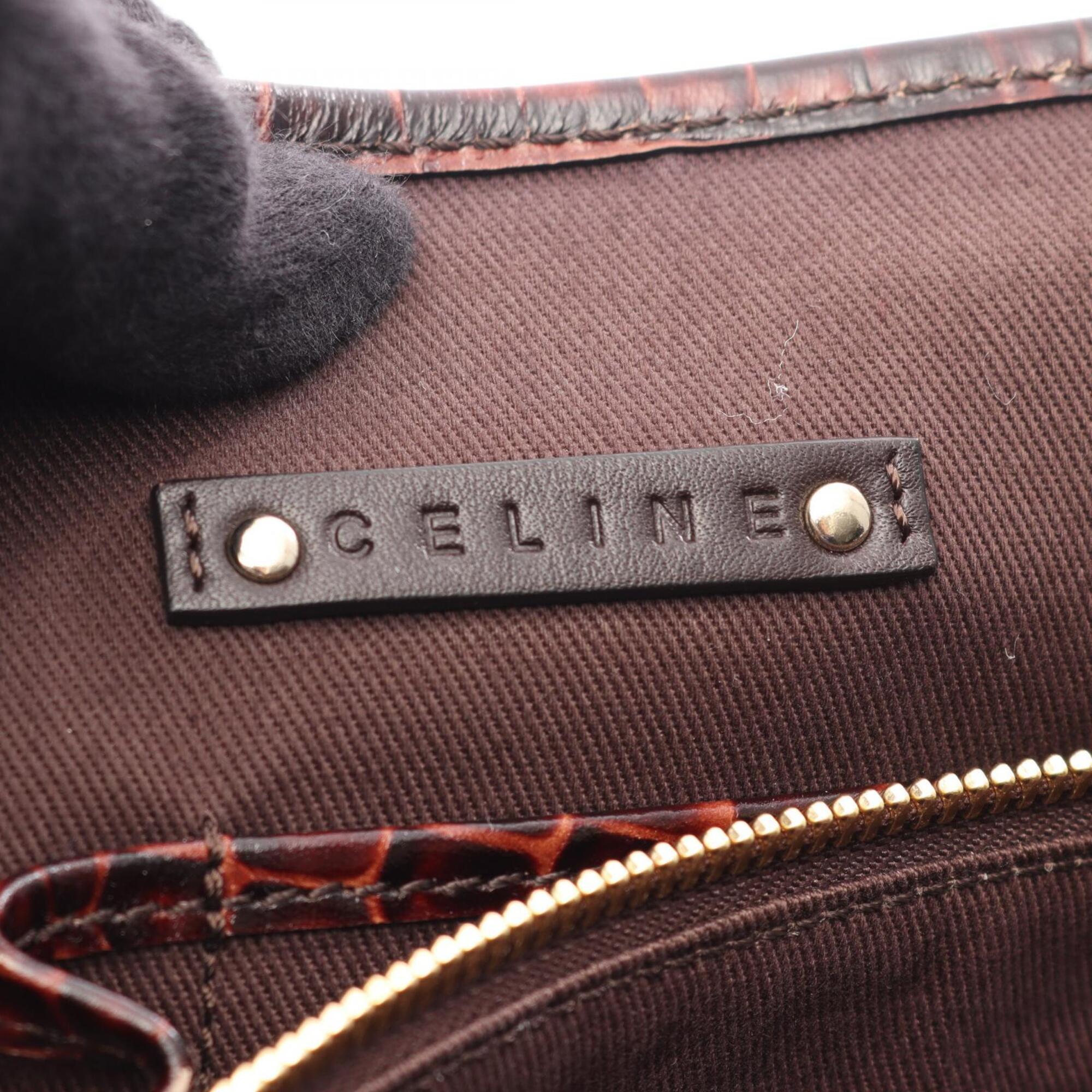 Celine Macadam Brown Canvas Leather Handbag Tote Bag (Pre-Owned)
