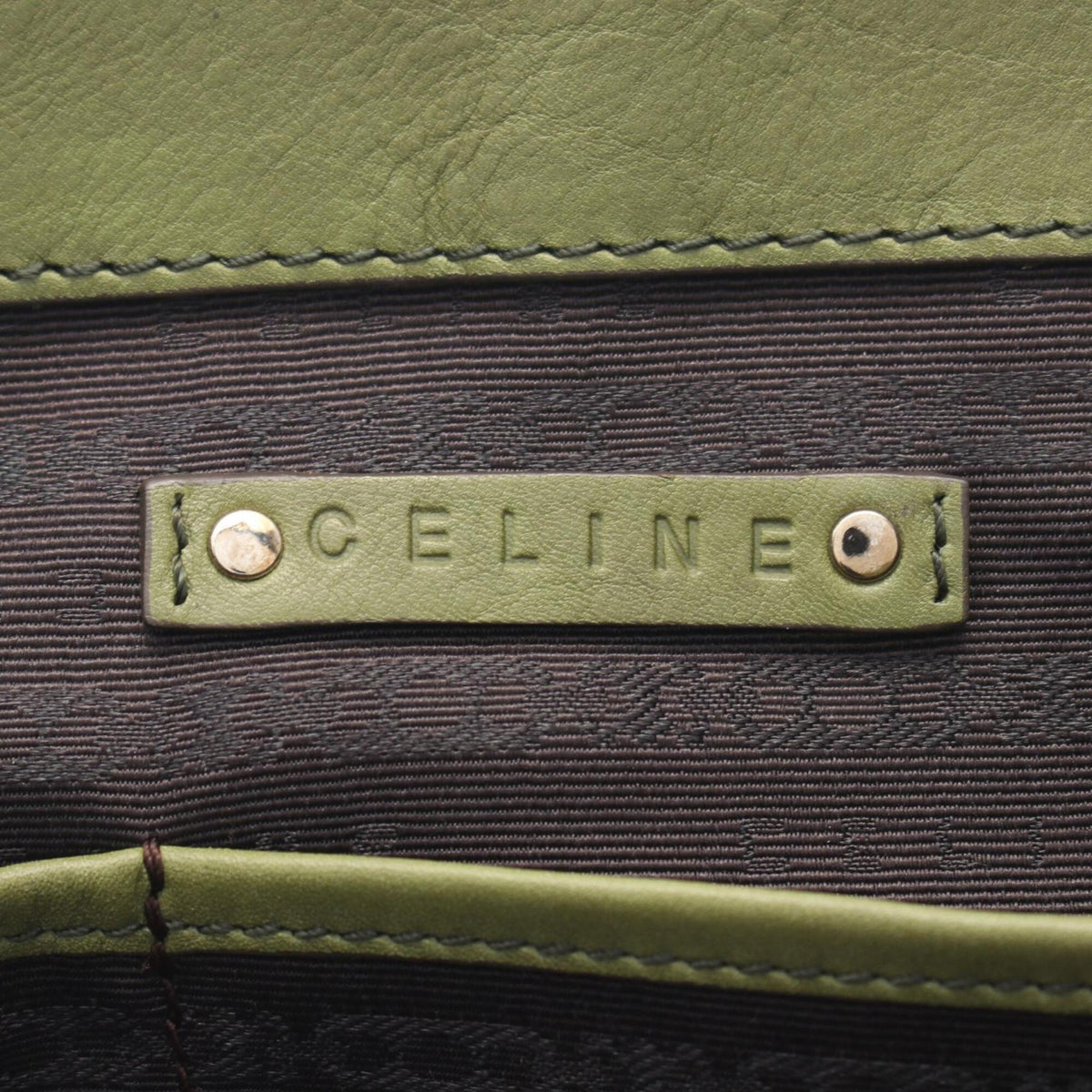 Celine Green Leather Handbag (Pre-Owned)