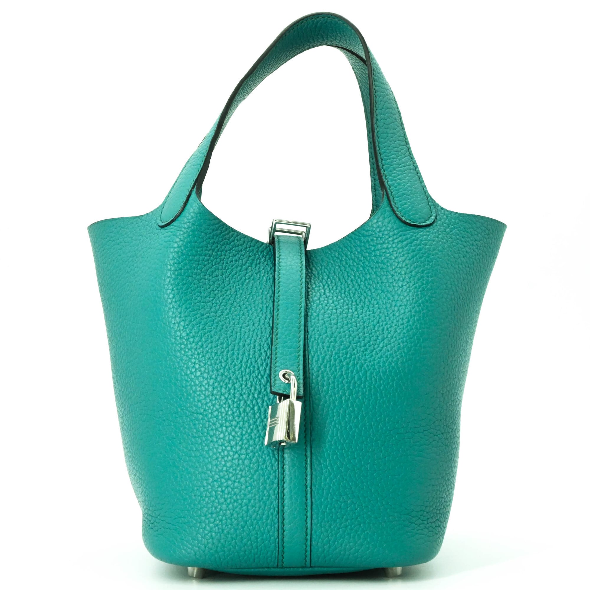 Hermes Green Taurillon Clemence Leather Handbag (Pre-Owned)