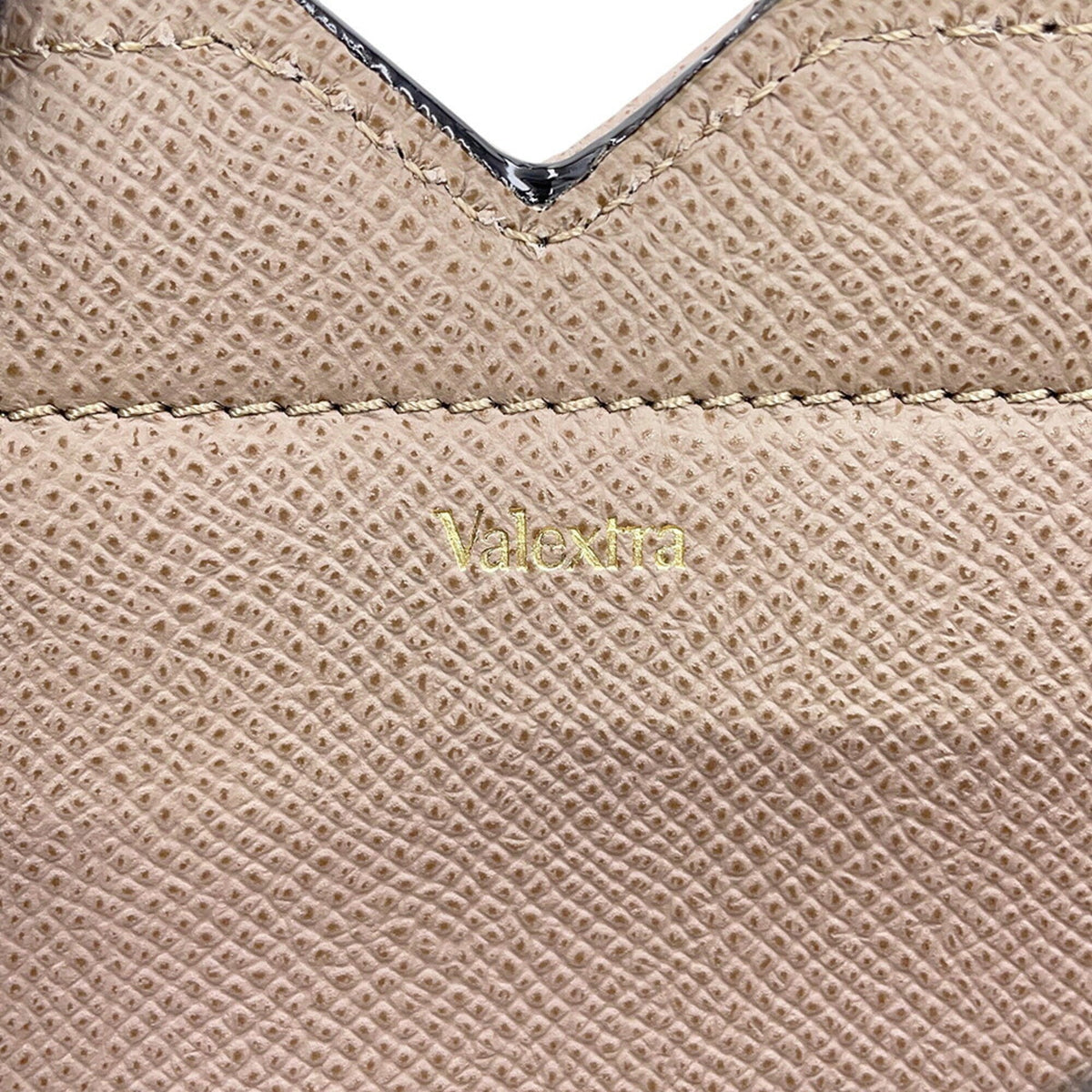 Valextra Champagne Gold Leather Handbag (Pre-Owned)