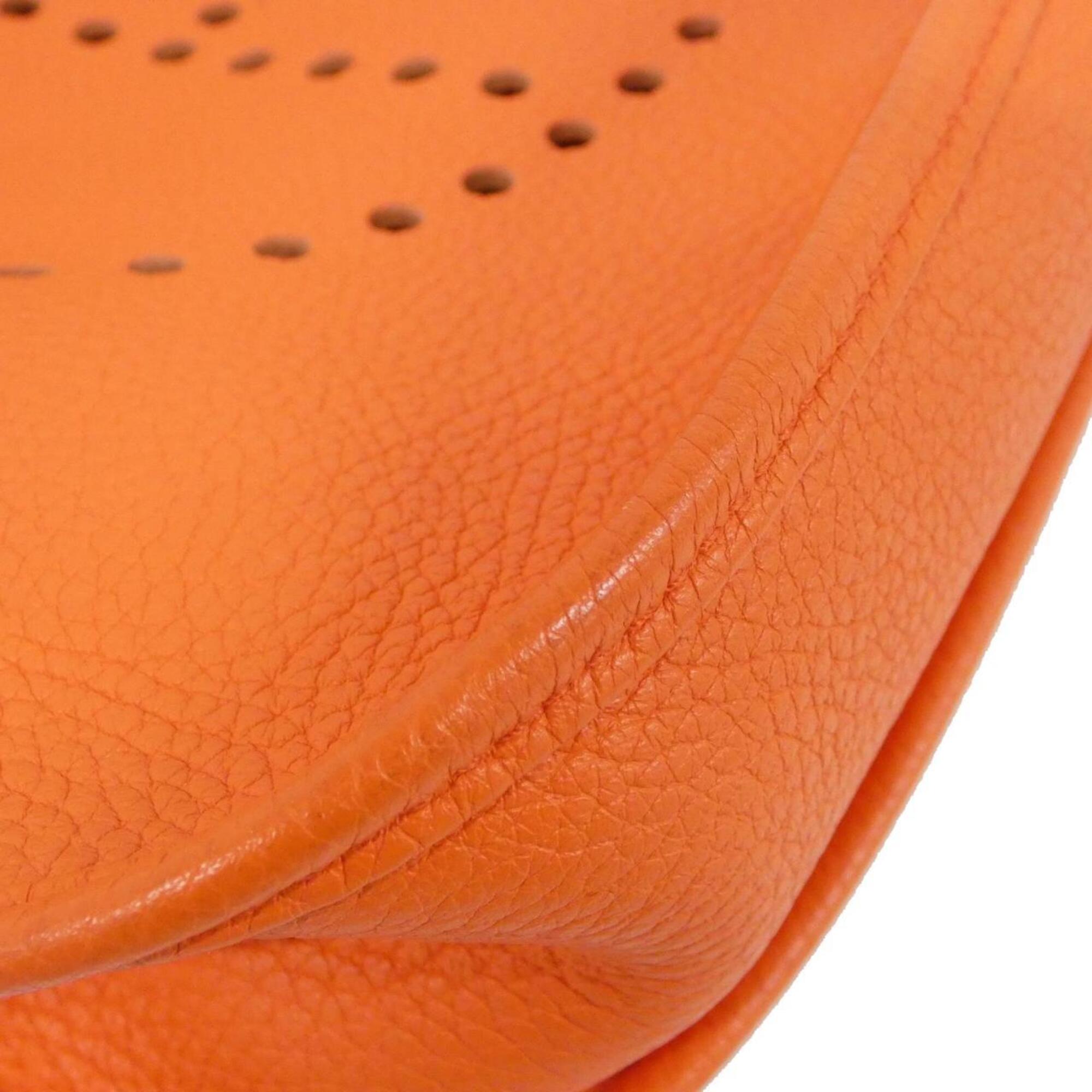 Hermes Orange Orange Poppy Taurillon Clemence Leather Shoulder Bag (Pre-Owned)