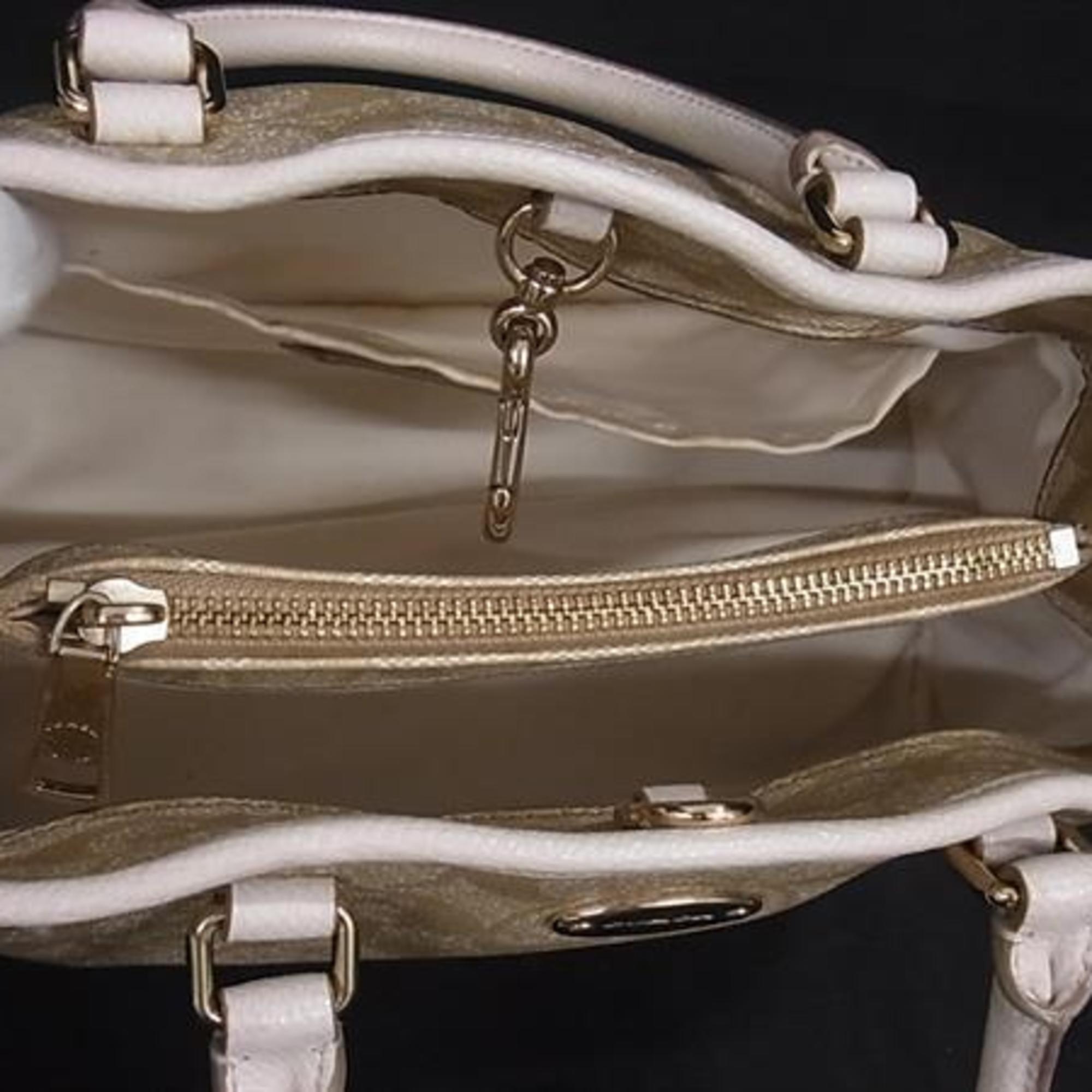 Coach Beige Ivory Pvc Leather Handbag Shoulder Bag Tote Bag (Pre-Owned)